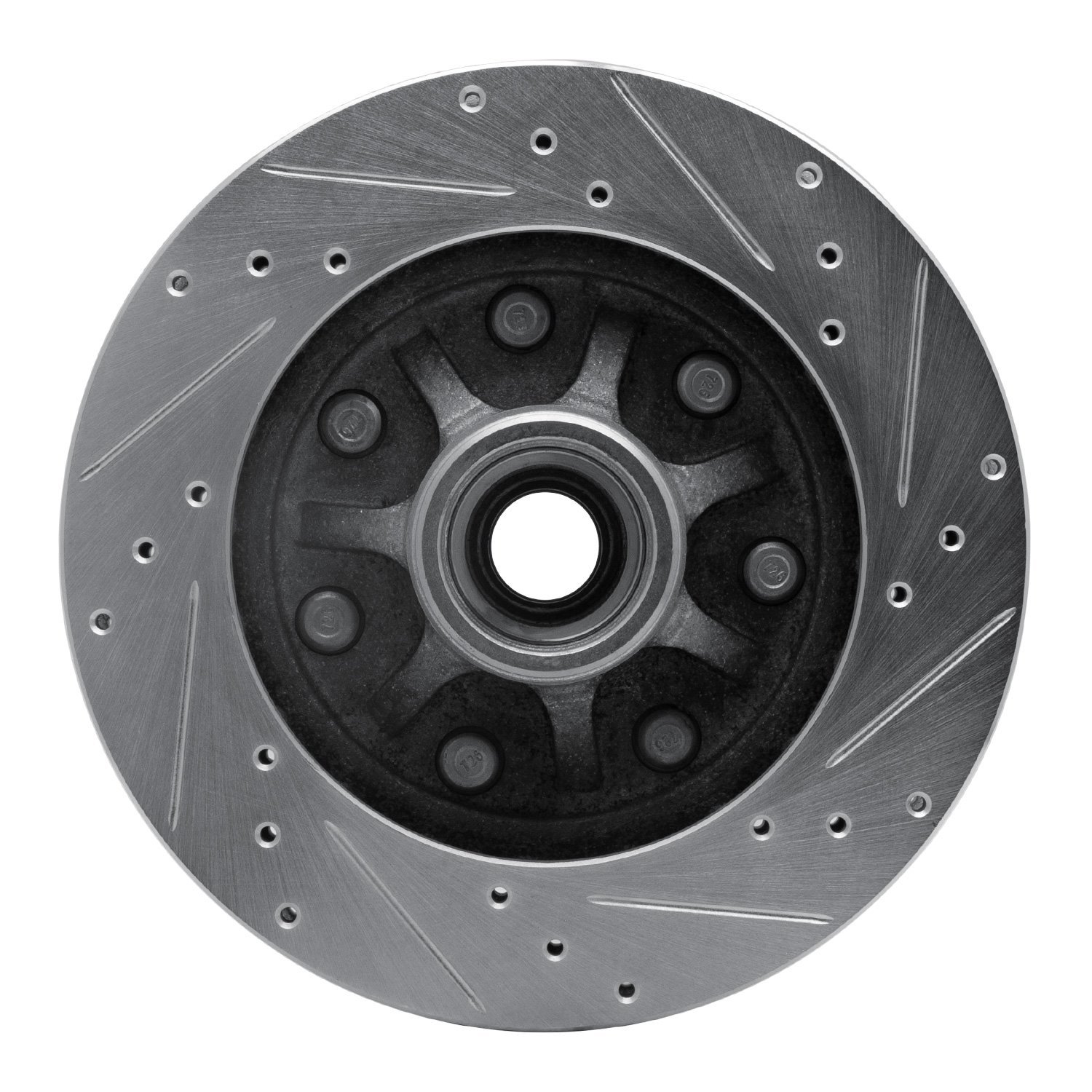 631-54155L Drilled/Slotted Brake Rotor [Silver], 1997-2002 Ford/Lincoln/Mercury/Mazda, Position: Front Left