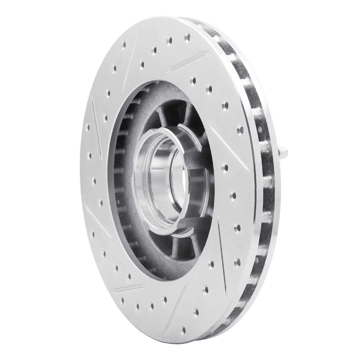 631-54156R Drilled/Slotted Brake Rotor [Silver], 1995-1997 Ford/Lincoln/Mercury/Mazda, Position: Front Right