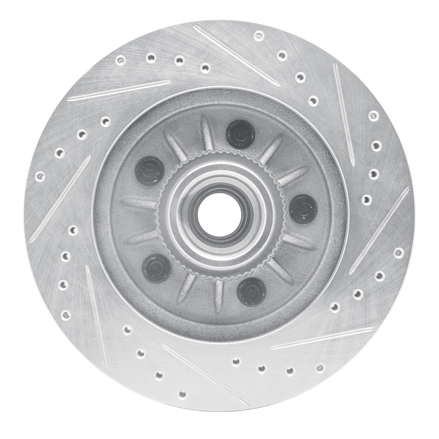 631-54170L Drilled/Slotted Brake Rotor [Silver], 1999-2004 Ford/Lincoln/Mercury/Mazda, Position: Front Left