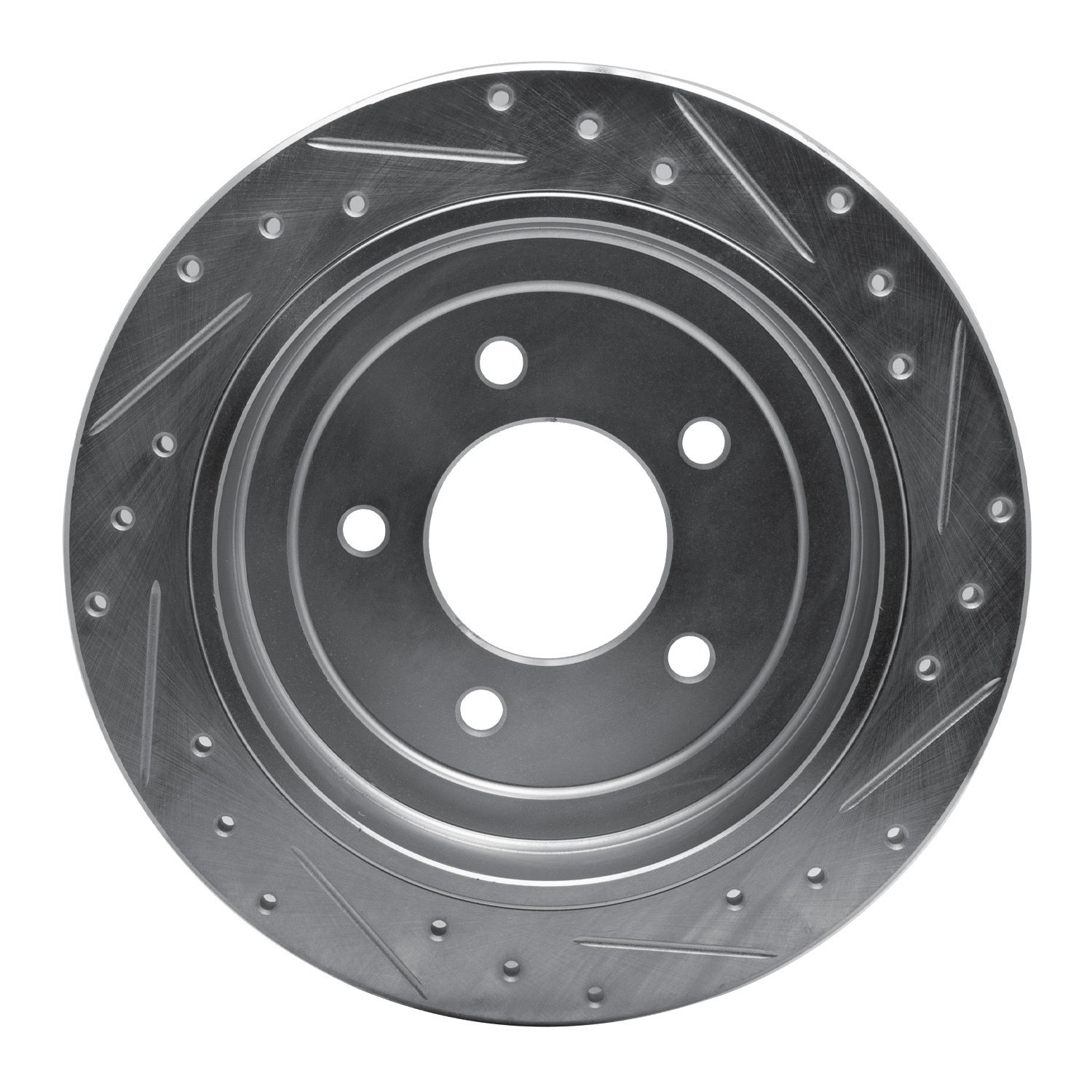 631-54173L Drilled/Slotted Brake Rotor [Silver], 1997-2004 Ford/Lincoln/Mercury/Mazda, Position: Rear Left