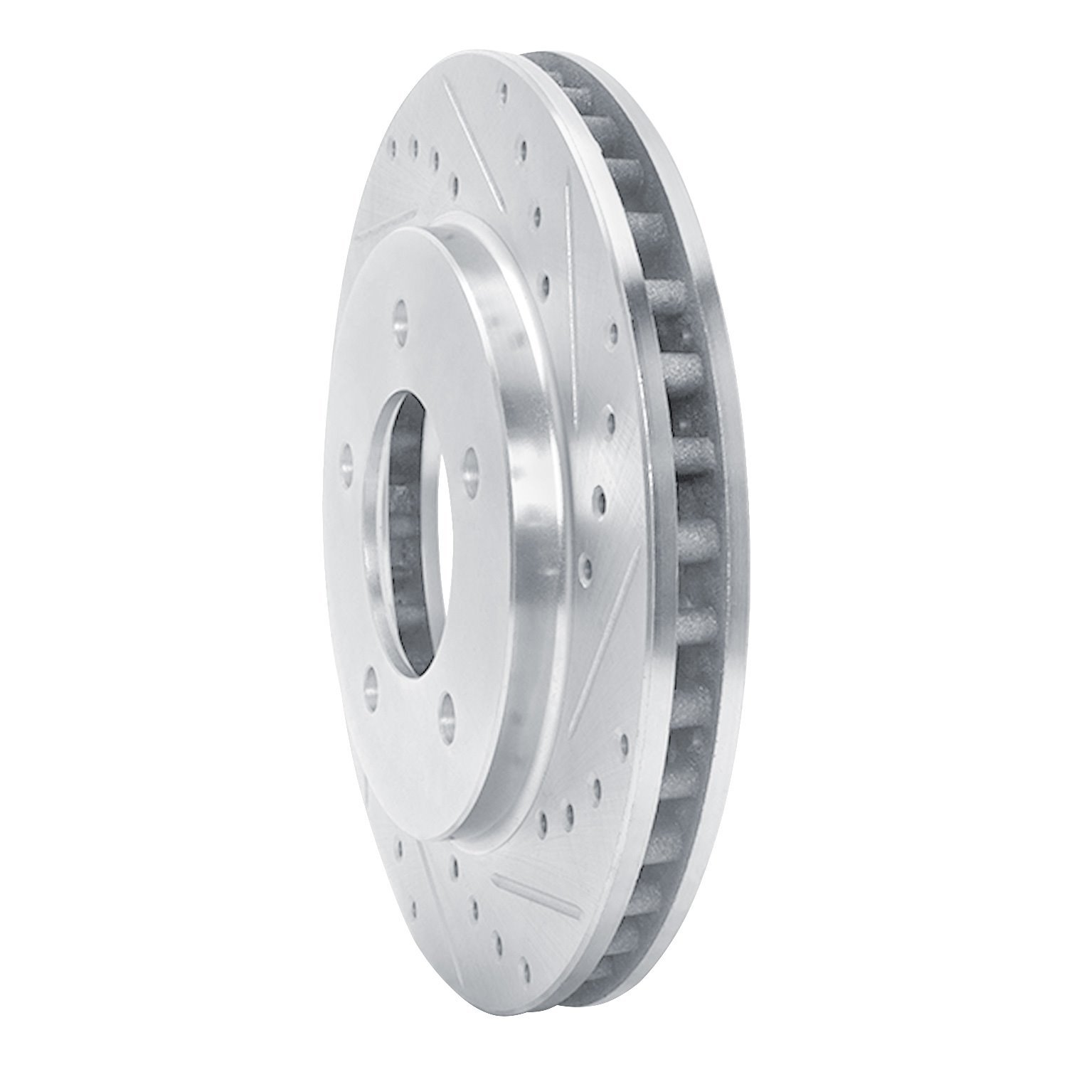 631-54176R Drilled/Slotted Brake Rotor [Silver], 1997-2002 Ford/Lincoln/Mercury/Mazda, Position: Front Right