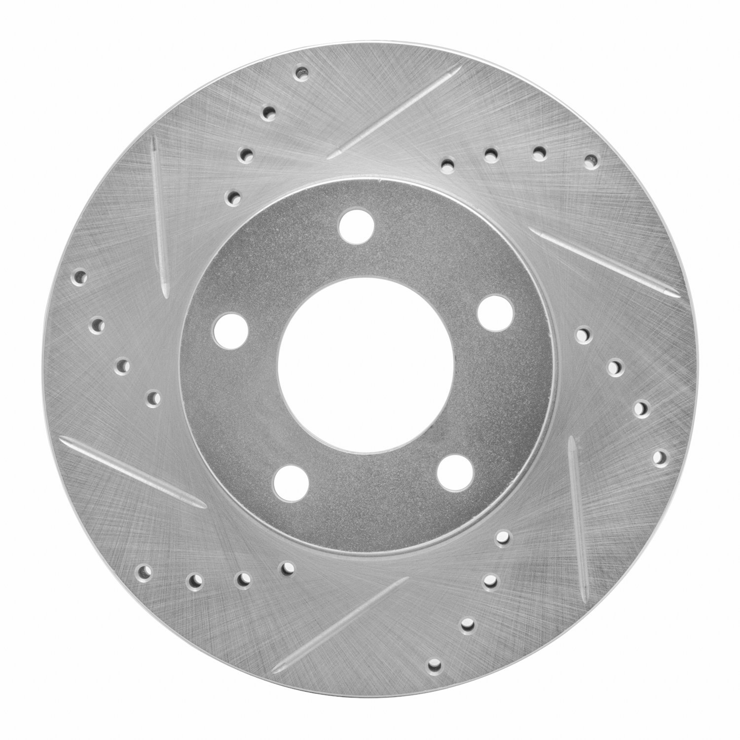 631-54177L Drilled/Slotted Brake Rotor [Silver], 2001-2007 Ford/Lincoln/Mercury/Mazda, Position: Front Left