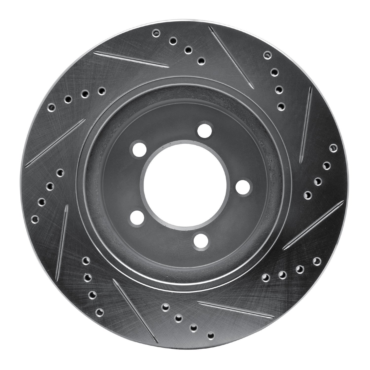631-54179L Drilled/Slotted Brake Rotor [Silver], 2002-2005 Ford/Lincoln/Mercury/Mazda, Position: Front Left