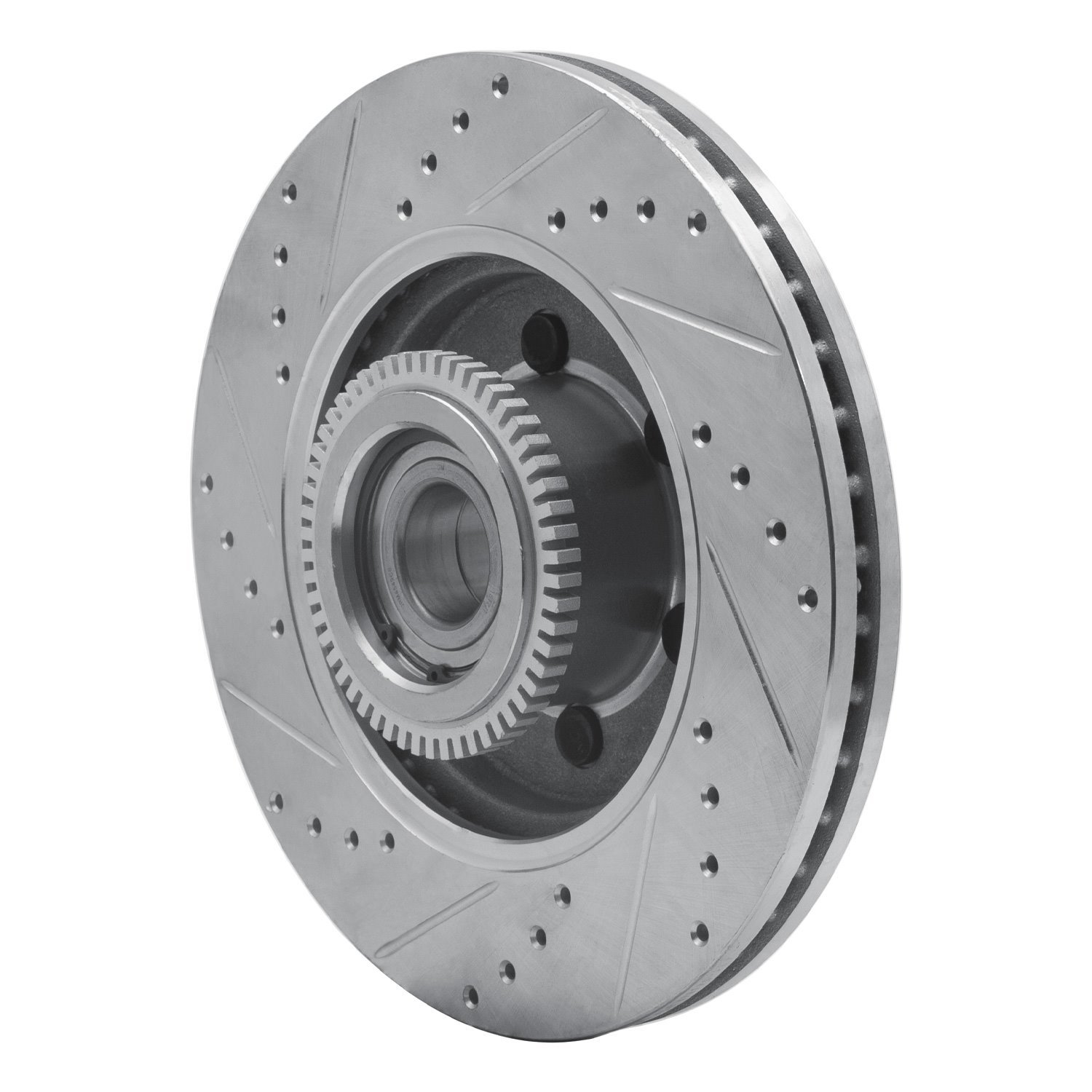 631-54184R Drilled/Slotted Brake Rotor [Silver], 2004-2008 Ford/Lincoln/Mercury/Mazda, Position: Front Right
