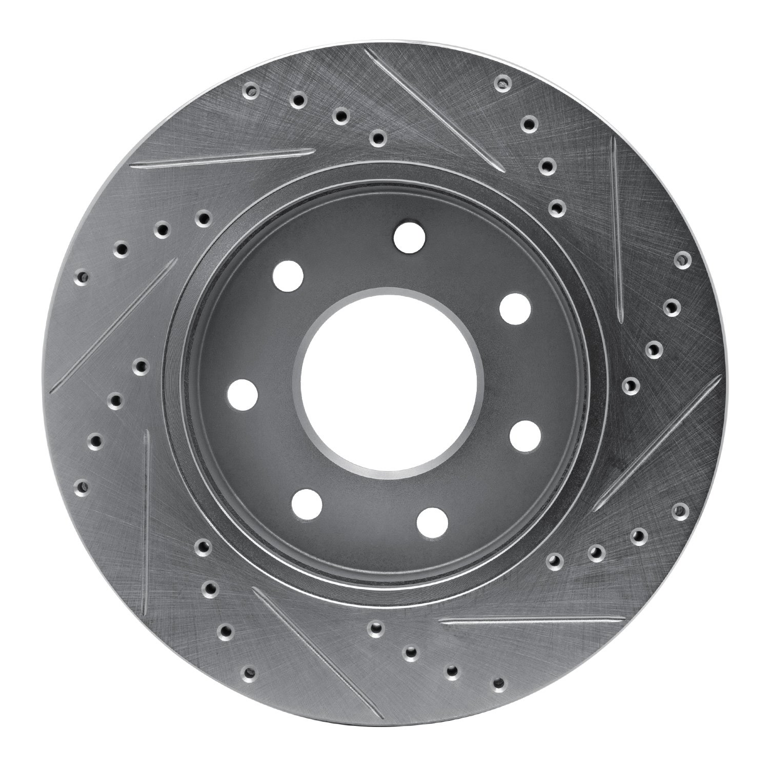 631-54187L Drilled/Slotted Brake Rotor [Silver], 2004-2008 Ford/Lincoln/Mercury/Mazda, Position: Front Left