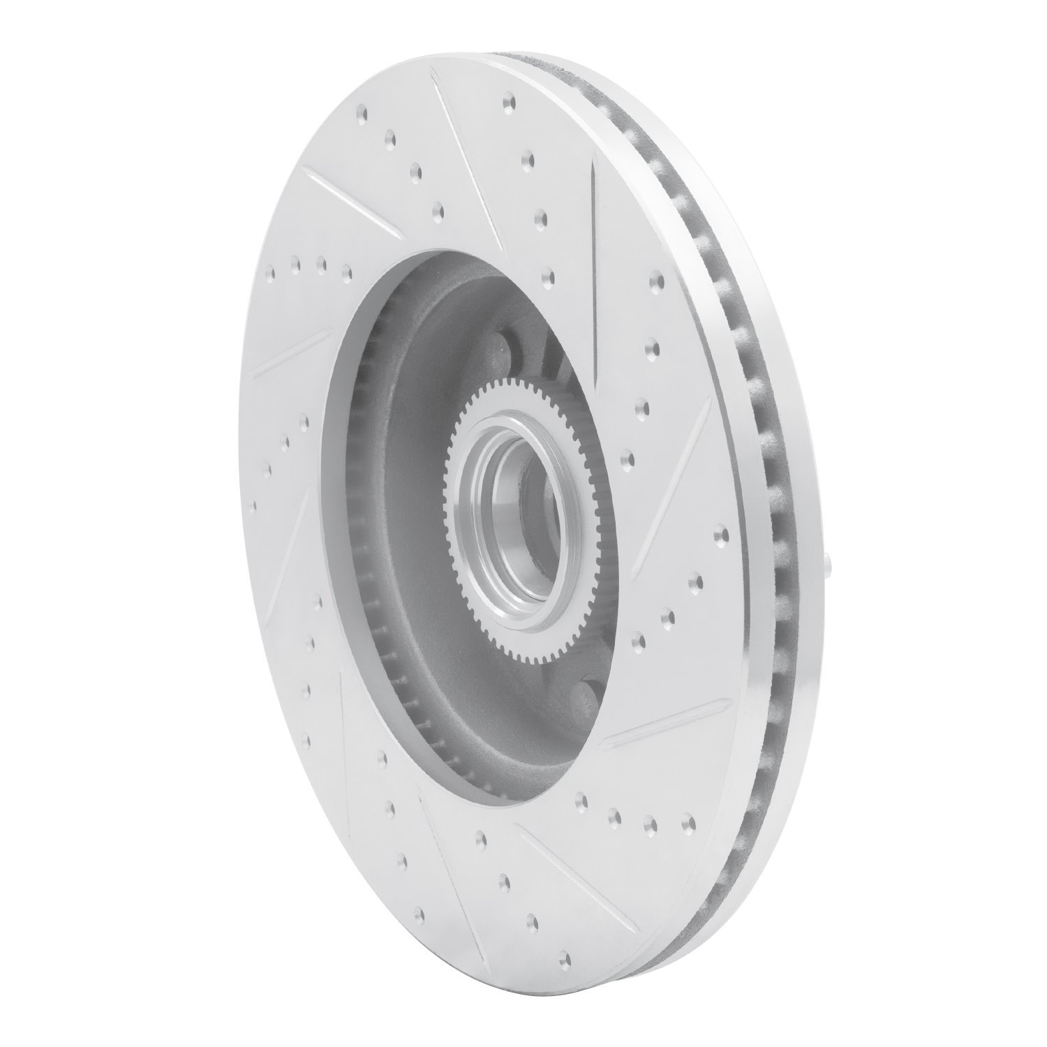 631-54191L Drilled/Slotted Brake Rotor [Silver], 2004-2006 Ford/Lincoln/Mercury/Mazda, Position: Front Left