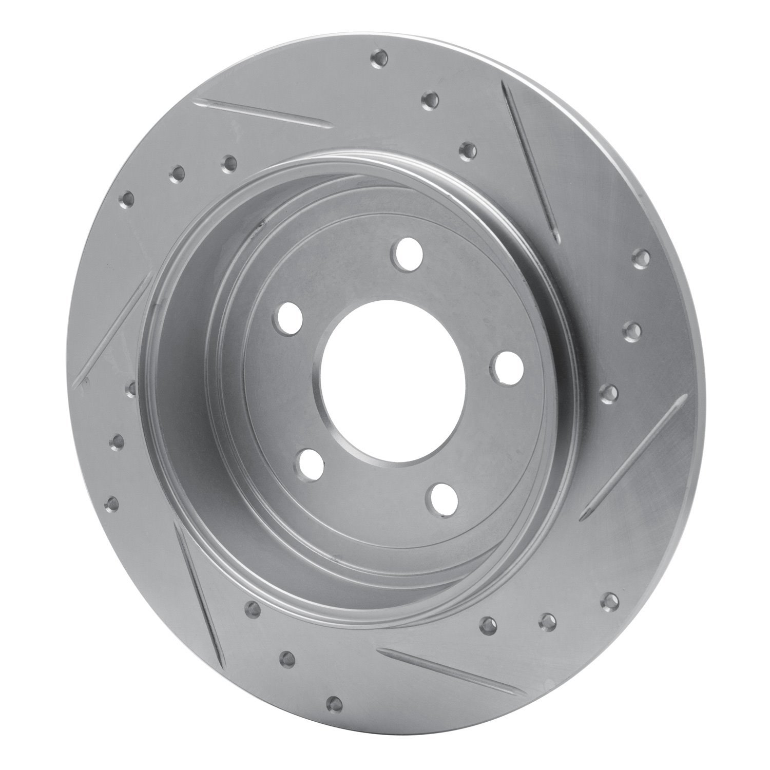 631-54194L Drilled/Slotted Brake Rotor [Silver], 2005-2008 Ford/Lincoln/Mercury/Mazda, Position: Rear Left