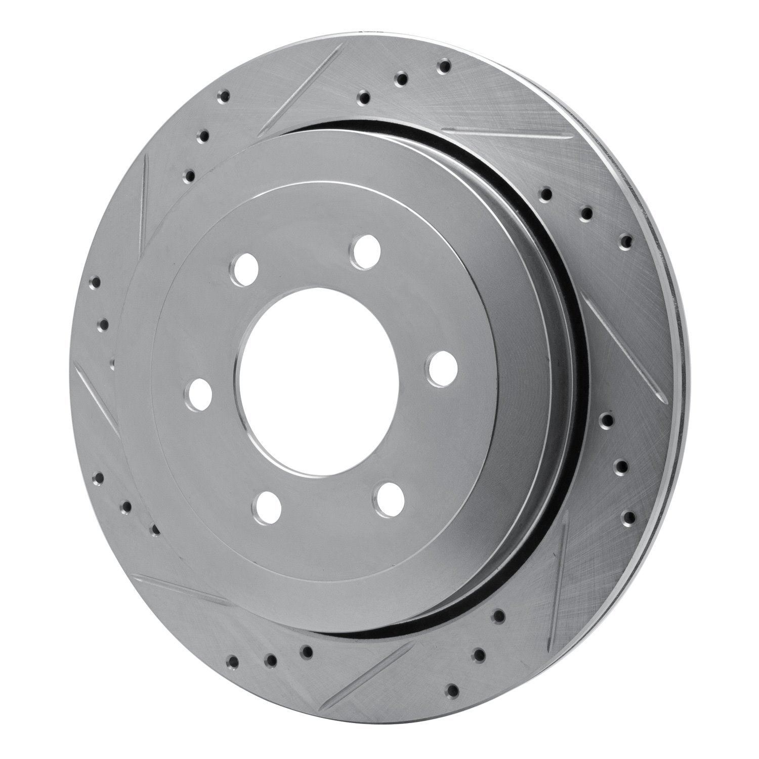631-54205L Drilled/Slotted Brake Rotor [Silver], 2007-2017 Ford/Lincoln/Mercury/Mazda, Position: Rear Left