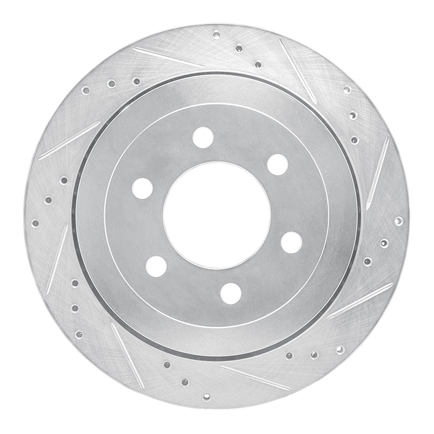 631-54205R Drilled/Slotted Brake Rotor [Silver], 2007-2017 Ford/Lincoln/Mercury/Mazda, Position: Rear Right