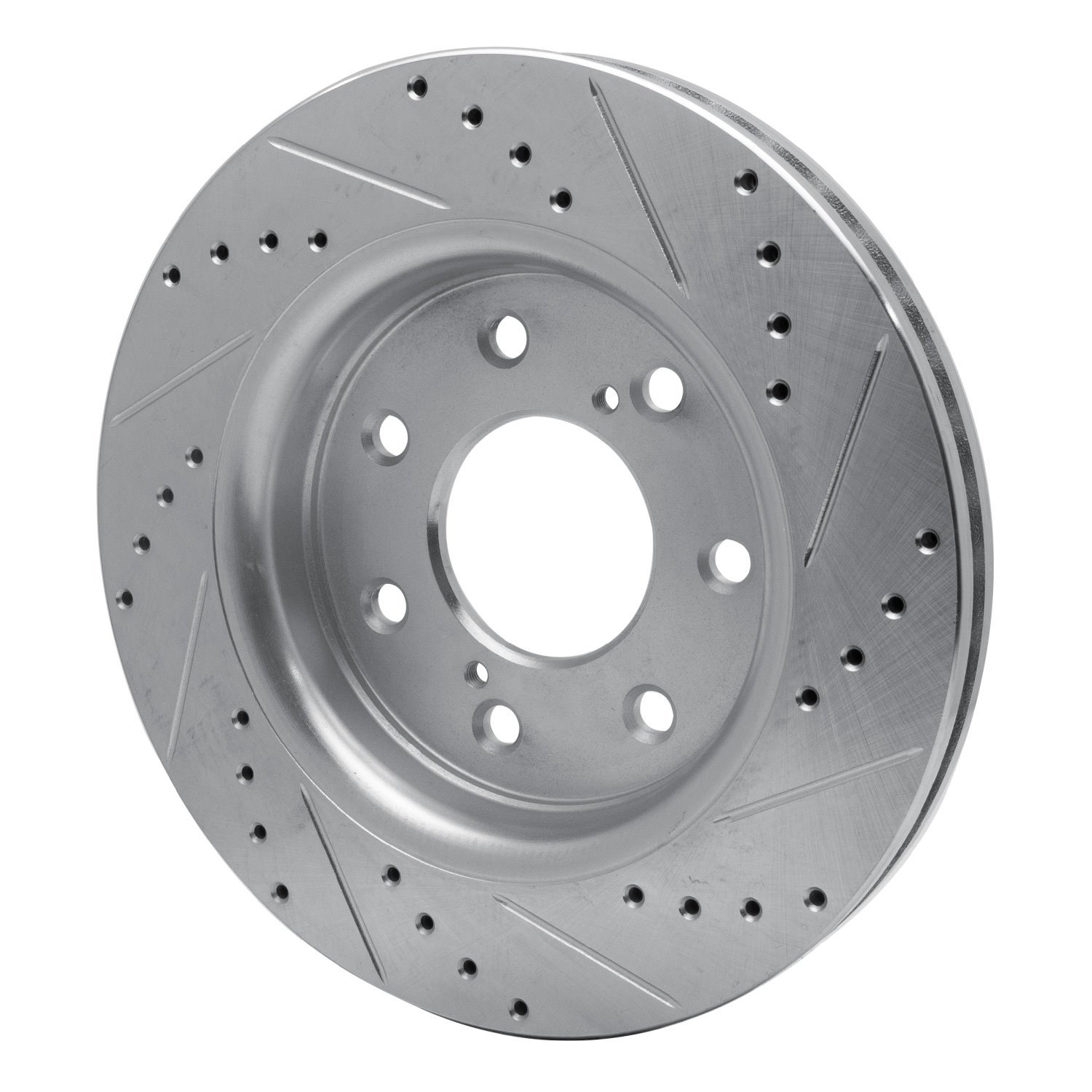 631-54219L Drilled/Slotted Brake Rotor [Silver], 2010-2014 Ford/Lincoln/Mercury/Mazda, Position: Front Left