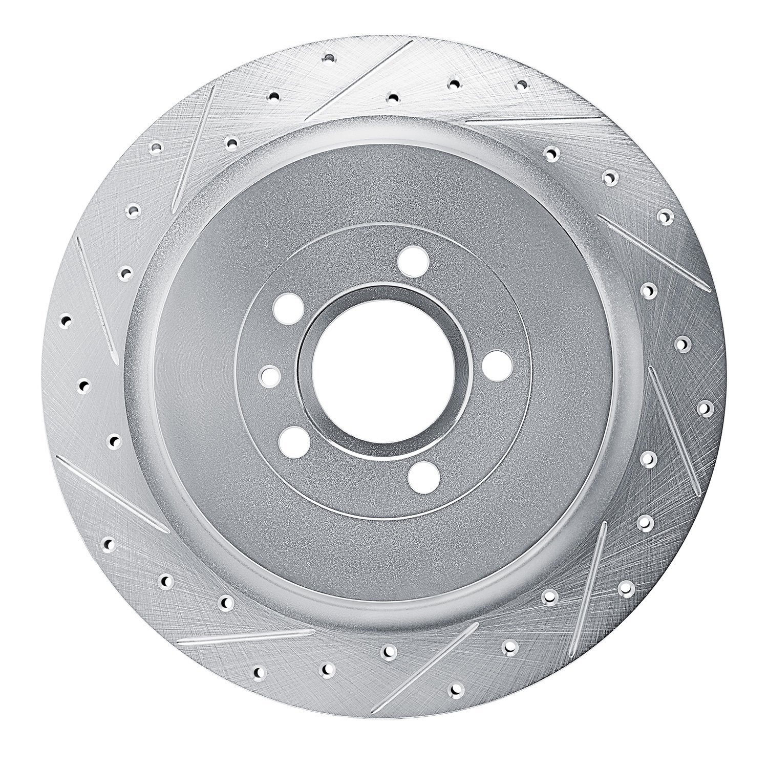 631-54260L Drilled/Slotted Brake Rotor [Silver], 2013-2014 Ford/Lincoln/Mercury/Mazda, Position: Rear Left