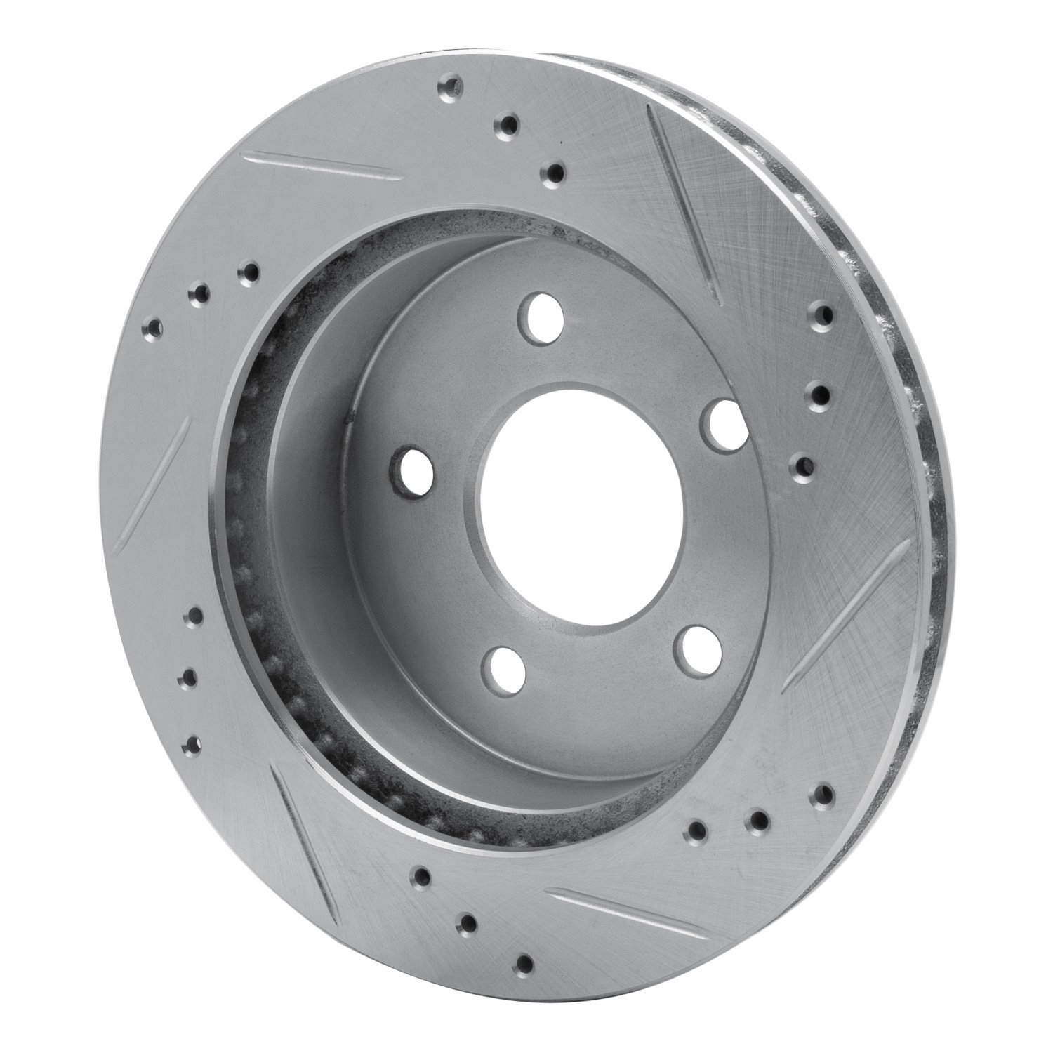 631-55002L Drilled/Slotted Brake Rotor [Silver], 1991-1992 Ford/Lincoln/Mercury/Mazda, Position: Rear Left