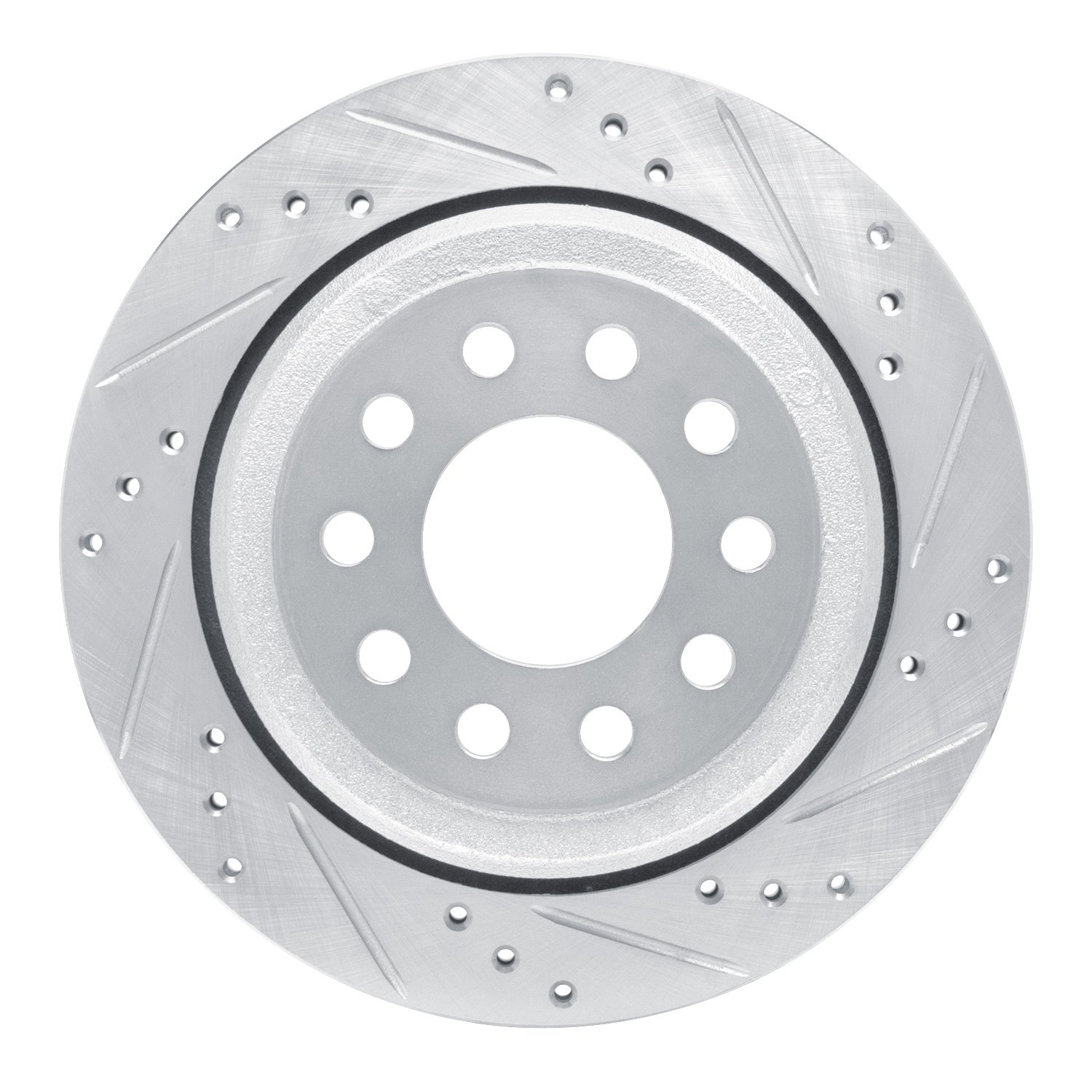 631-55003R Drilled/Slotted Brake Rotor [Silver], 2003-2011 Ford/Lincoln/Mercury/Mazda, Position: Rear Right