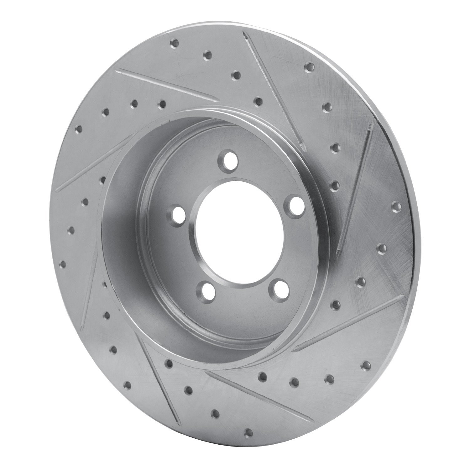 631-55008L Drilled/Slotted Brake Rotor [Silver], 2003-2005 Ford/Lincoln/Mercury/Mazda, Position: Rear Left
