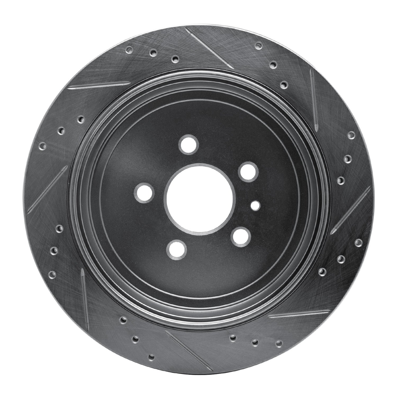 631-55009L Drilled/Slotted Brake Rotor [Silver], 2013-2016 Ford/Lincoln/Mercury/Mazda, Position: Rear Left