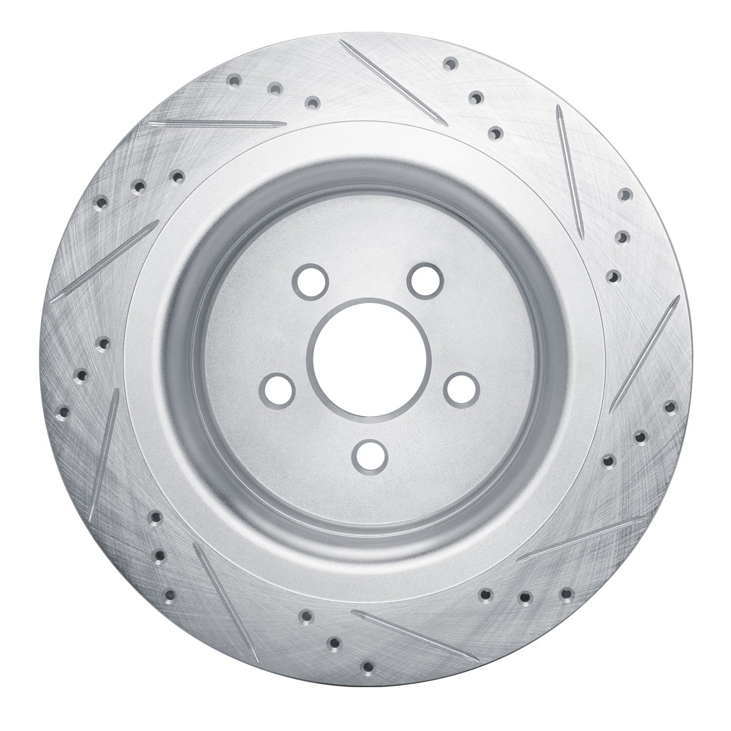 631-55010L Drilled/Slotted Brake Rotor [Silver], Fits Select Ford/Lincoln/Mercury/Mazda, Position: Rear Left