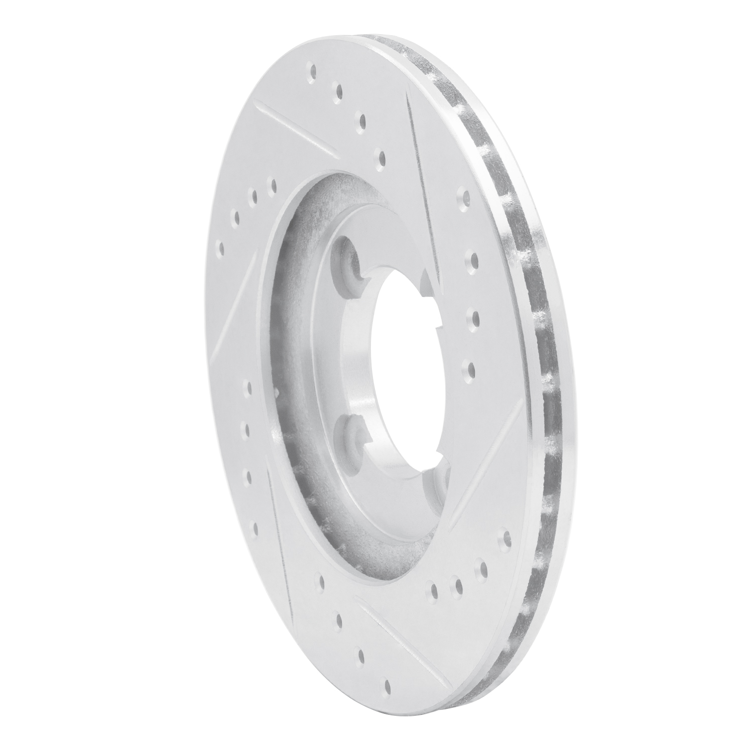 631-56000L Drilled/Slotted Brake Rotor [Silver], 1986-1994 Ford/Lincoln/Mercury/Mazda, Position: Front Left