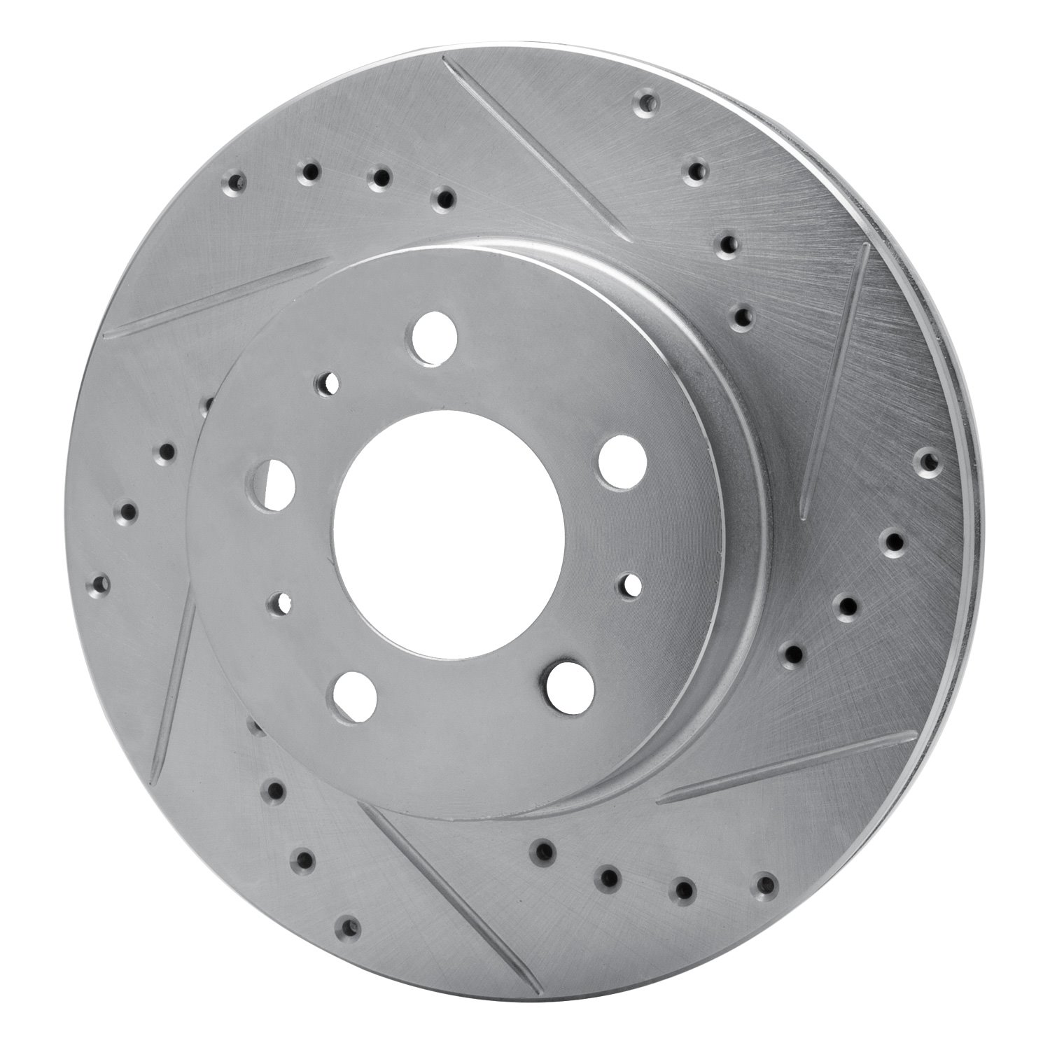 631-56012L Drilled/Slotted Brake Rotor [Silver], 1995-1997 Ford/Lincoln/Mercury/Mazda, Position: Front Left