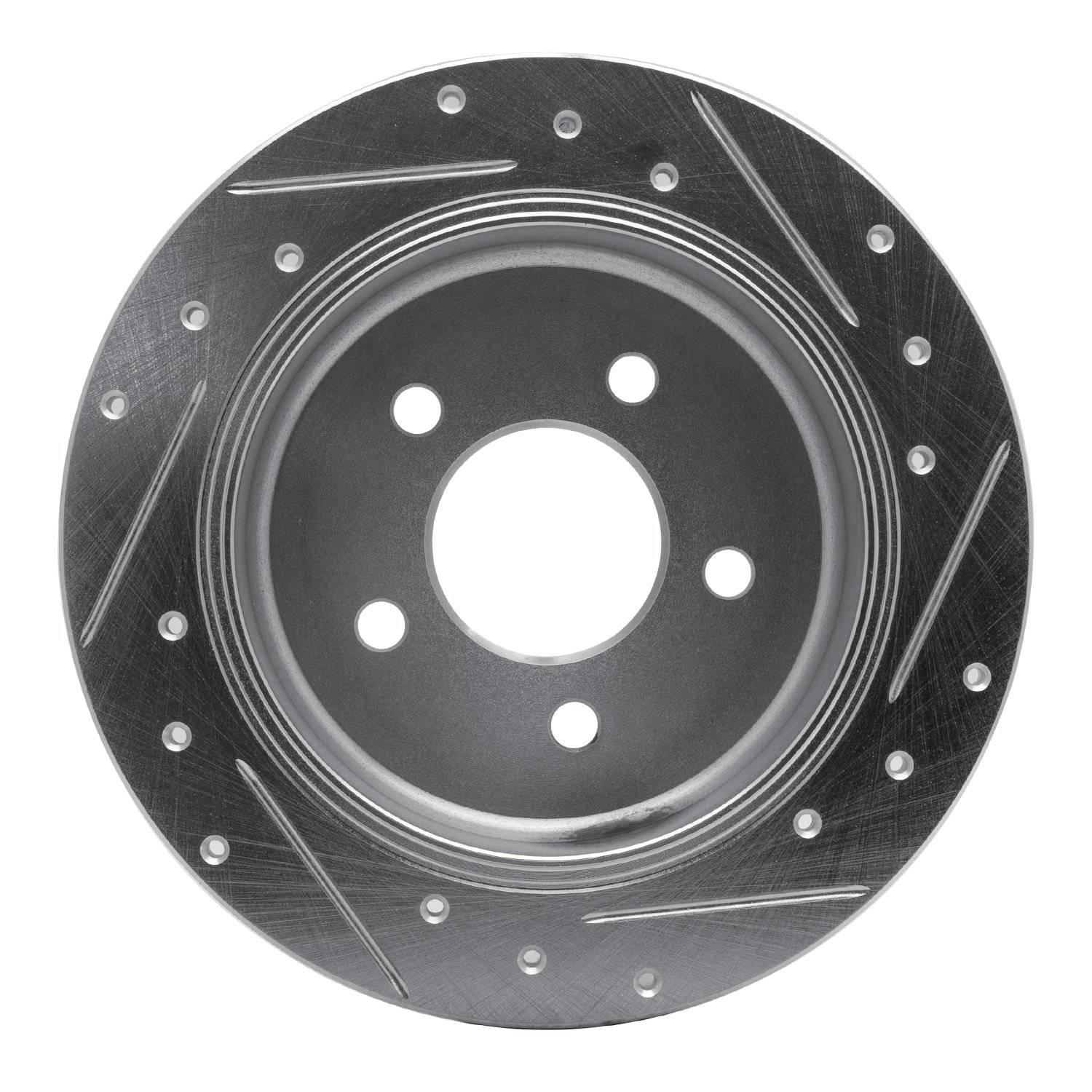 631-56015L Drilled/Slotted Brake Rotor [Silver], 1996-2002 Ford/Lincoln/Mercury/Mazda, Position: Rear Left