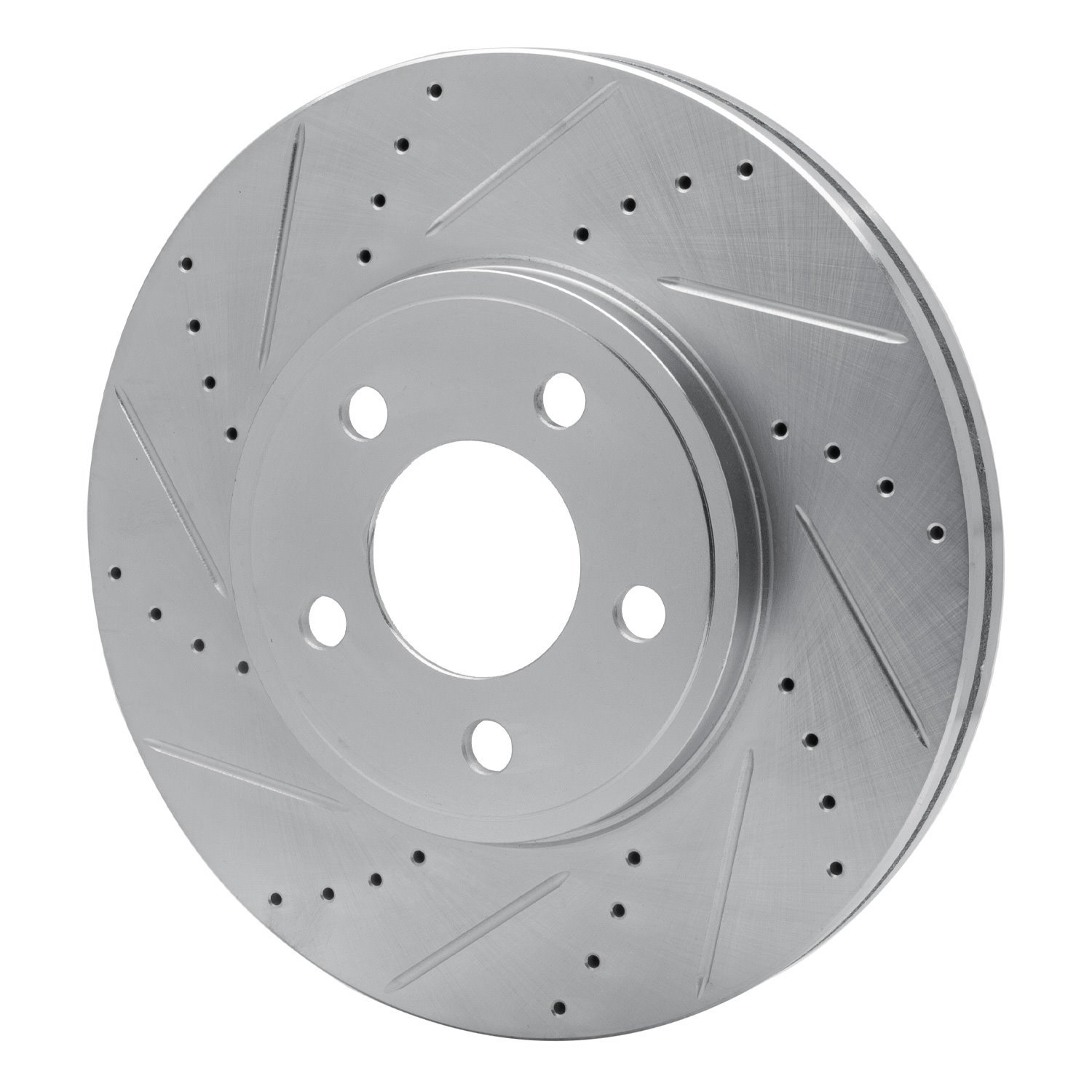 631-56019L Drilled/Slotted Brake Rotor [Silver], 2003-2011 Ford/Lincoln/Mercury/Mazda, Position: Front Left