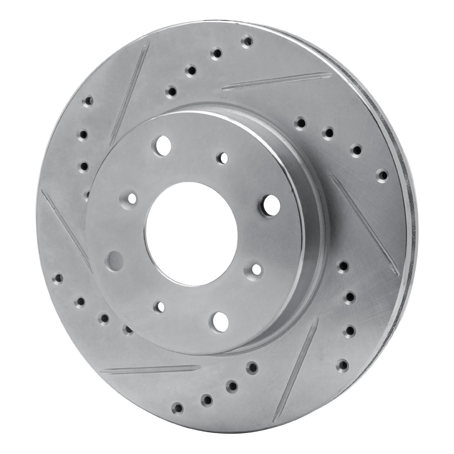 631-58001L Drilled/Slotted Brake Rotor [Silver], 1986-1987 Acura/Honda, Position: Front Left