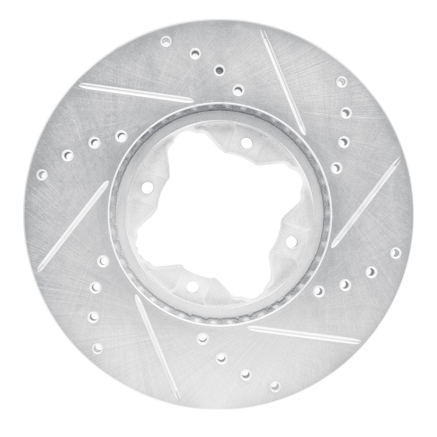 631-58006L Drilled/Slotted Brake Rotor [Silver], 1992-1998 Acura/Honda, Position: Front Left