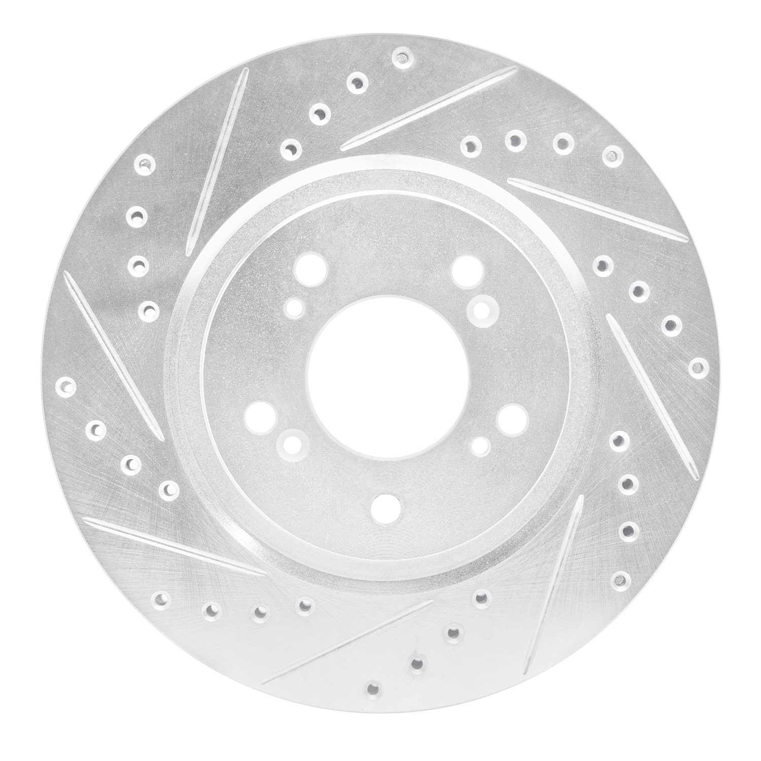 631-58011R Drilled/Slotted Brake Rotor [Silver], 1997-2005 Acura/Honda, Position: Front Right