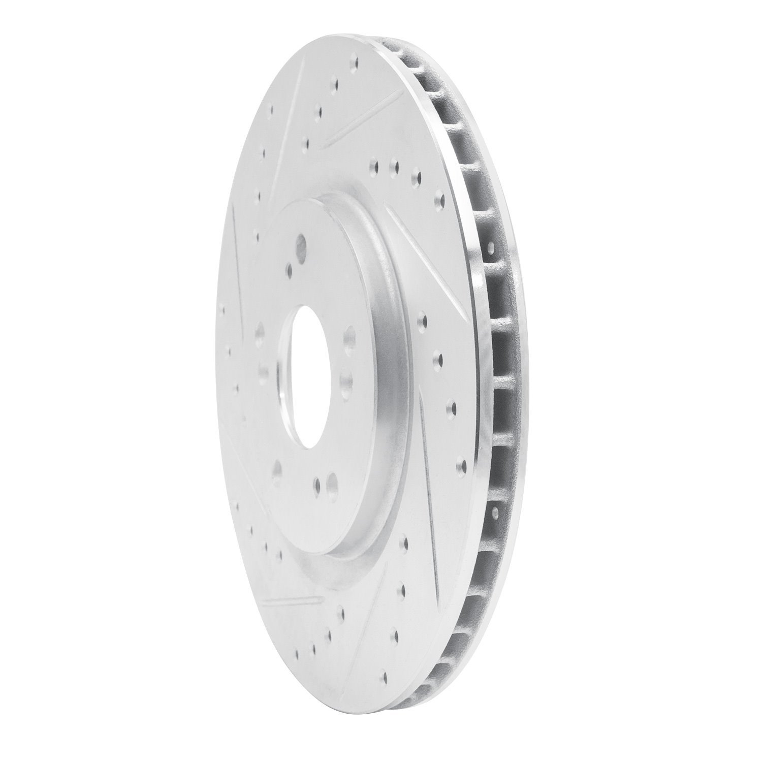 631-58012L Drilled/Slotted Brake Rotor [Silver], 1997-2005 Acura/Honda, Position: Rear Left