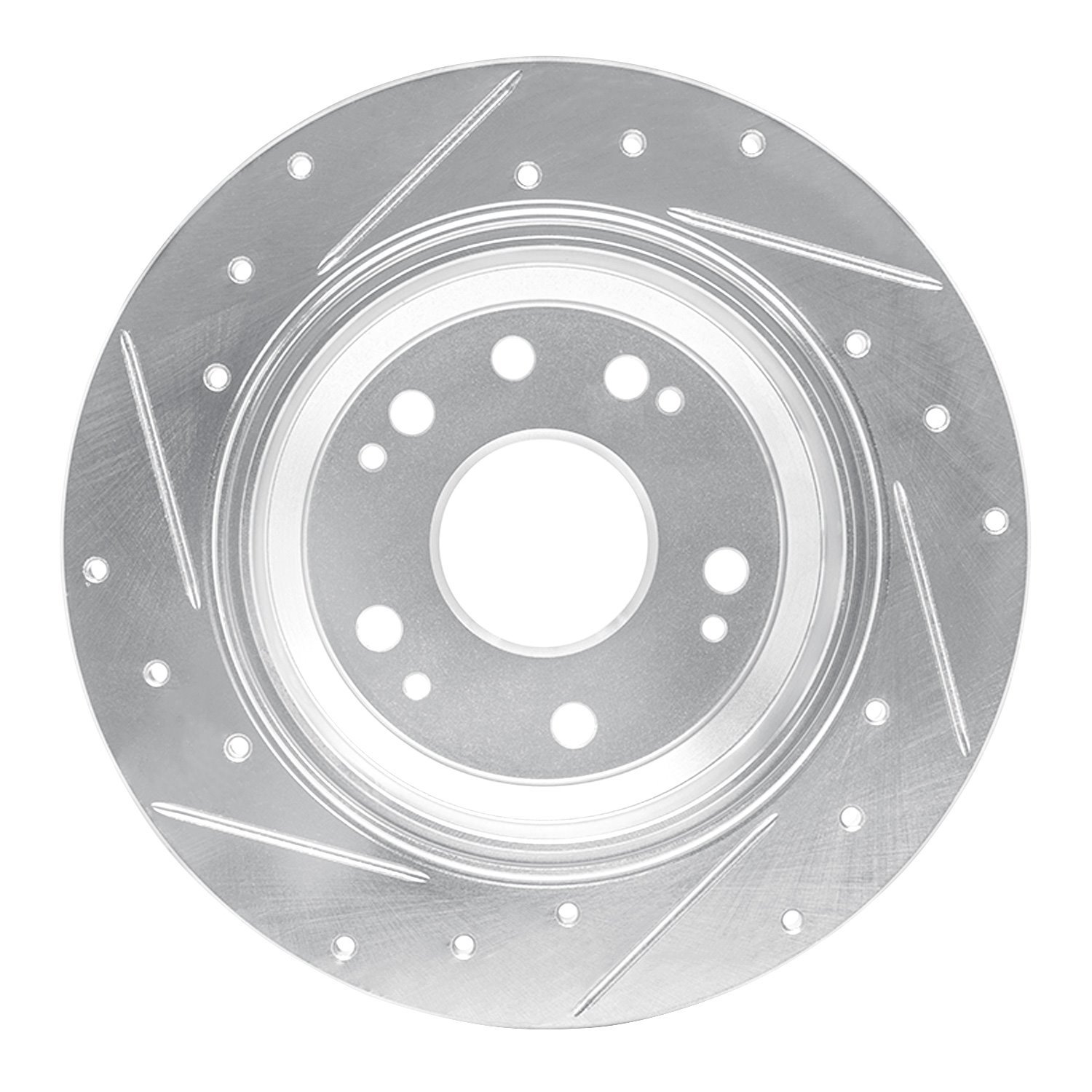 631-58018R Drilled/Slotted Brake Rotor [Silver], 2002-2004 Acura/Honda, Position: Rear Right