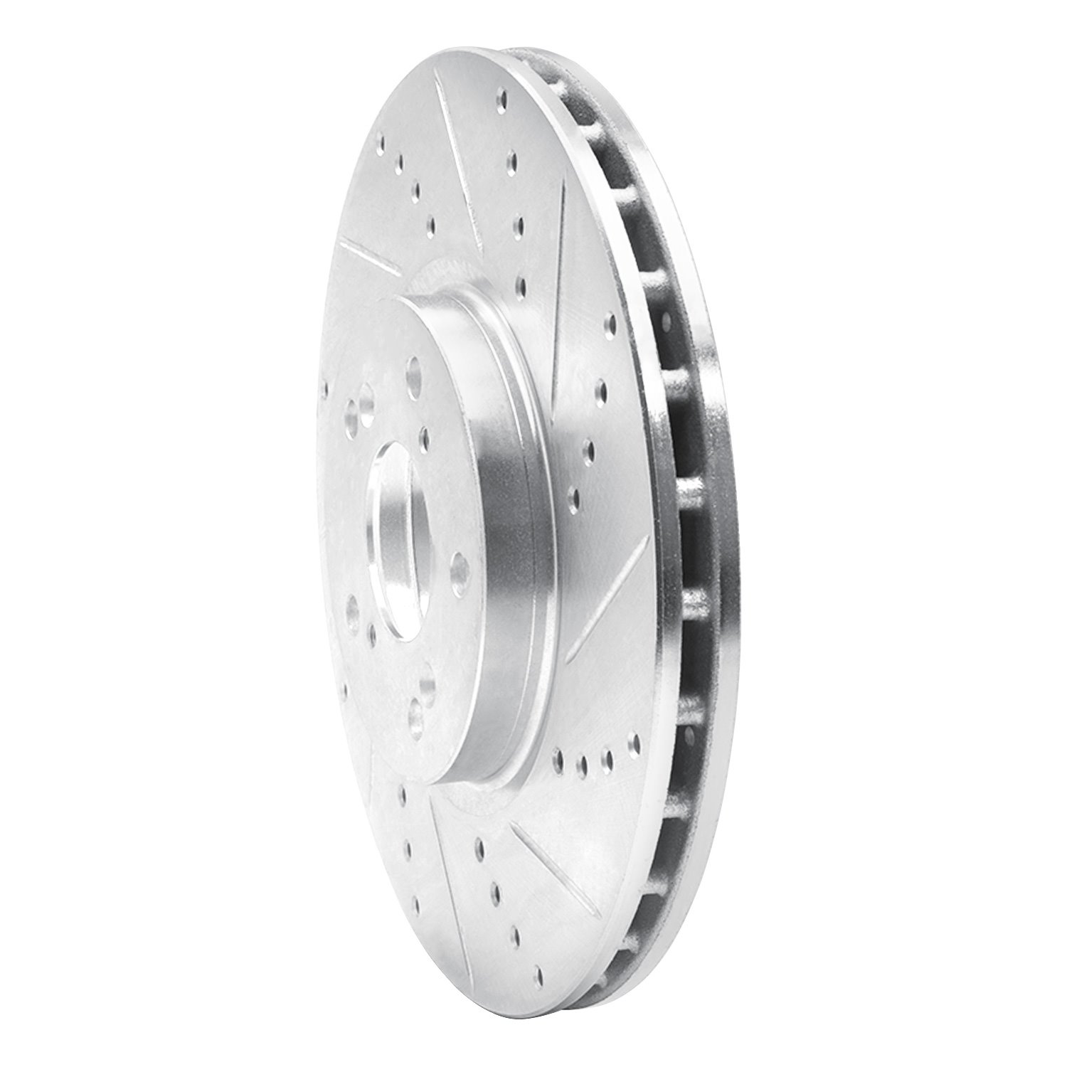 631-58020R Drilled/Slotted Brake Rotor [Silver], 2004-2008 Acura/Honda, Position: Front Right