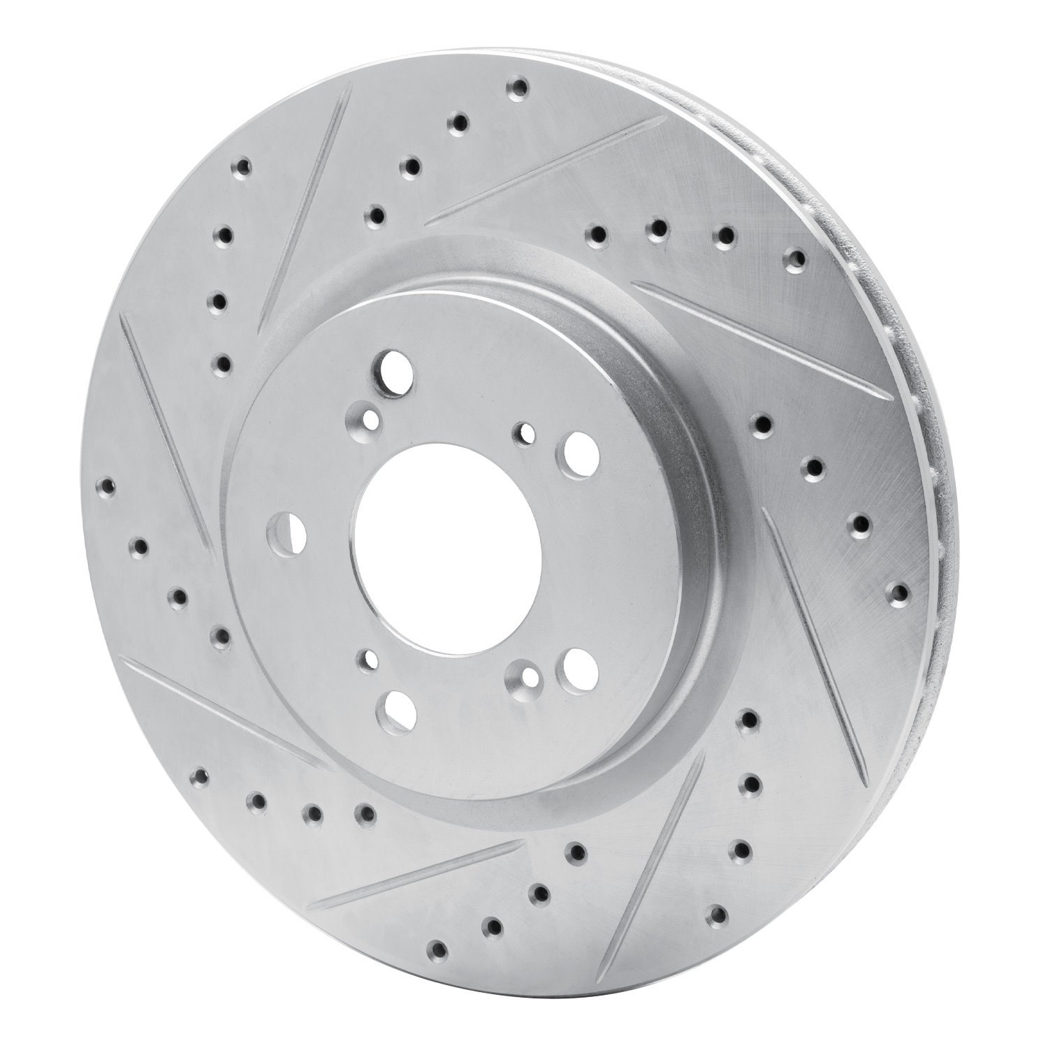 631-58021L Drilled/Slotted Brake Rotor [Silver], 2005-2012 Acura/Honda, Position: Front Left