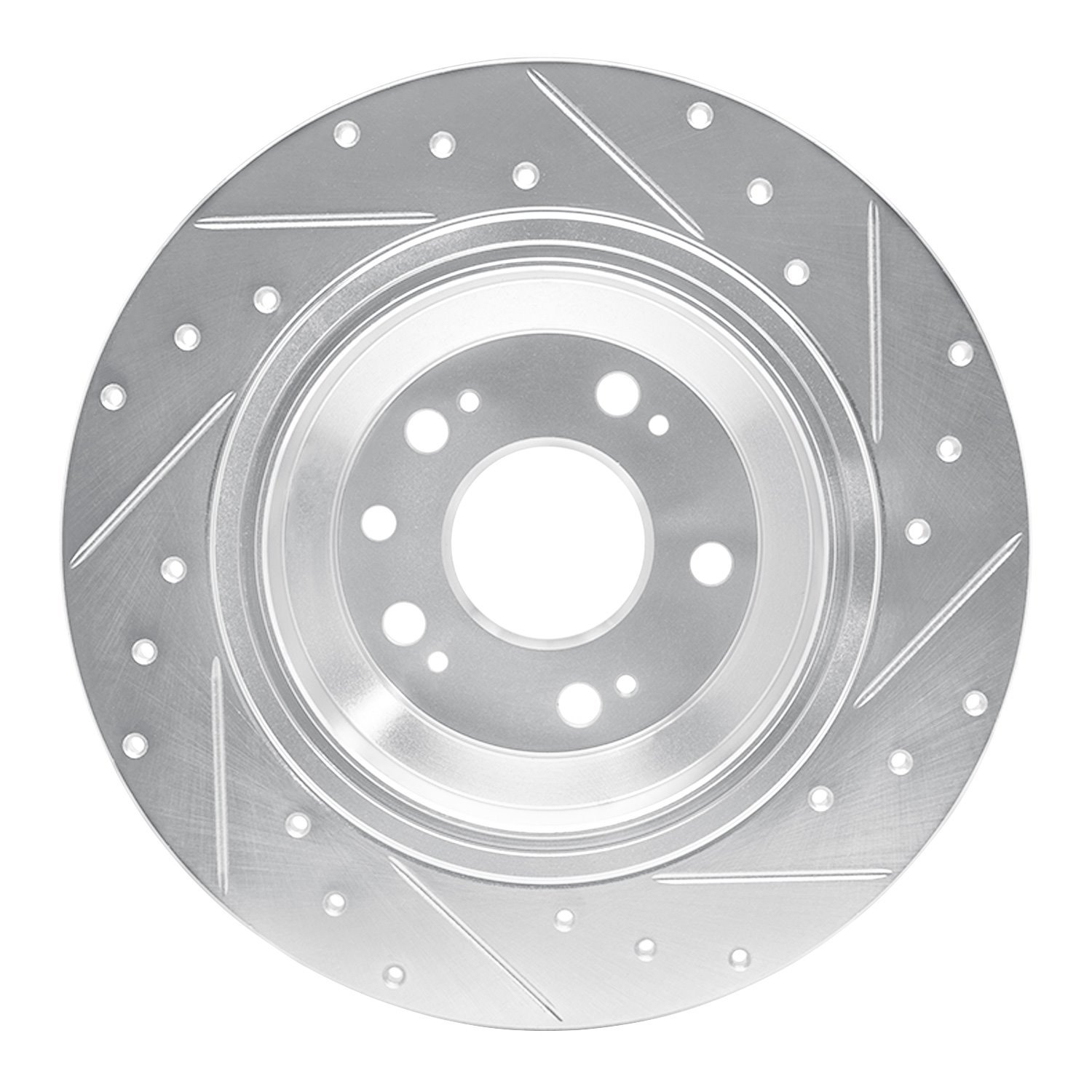631-58023L Drilled/Slotted Brake Rotor [Silver], 2009-2014 Acura/Honda, Position: Rear Left
