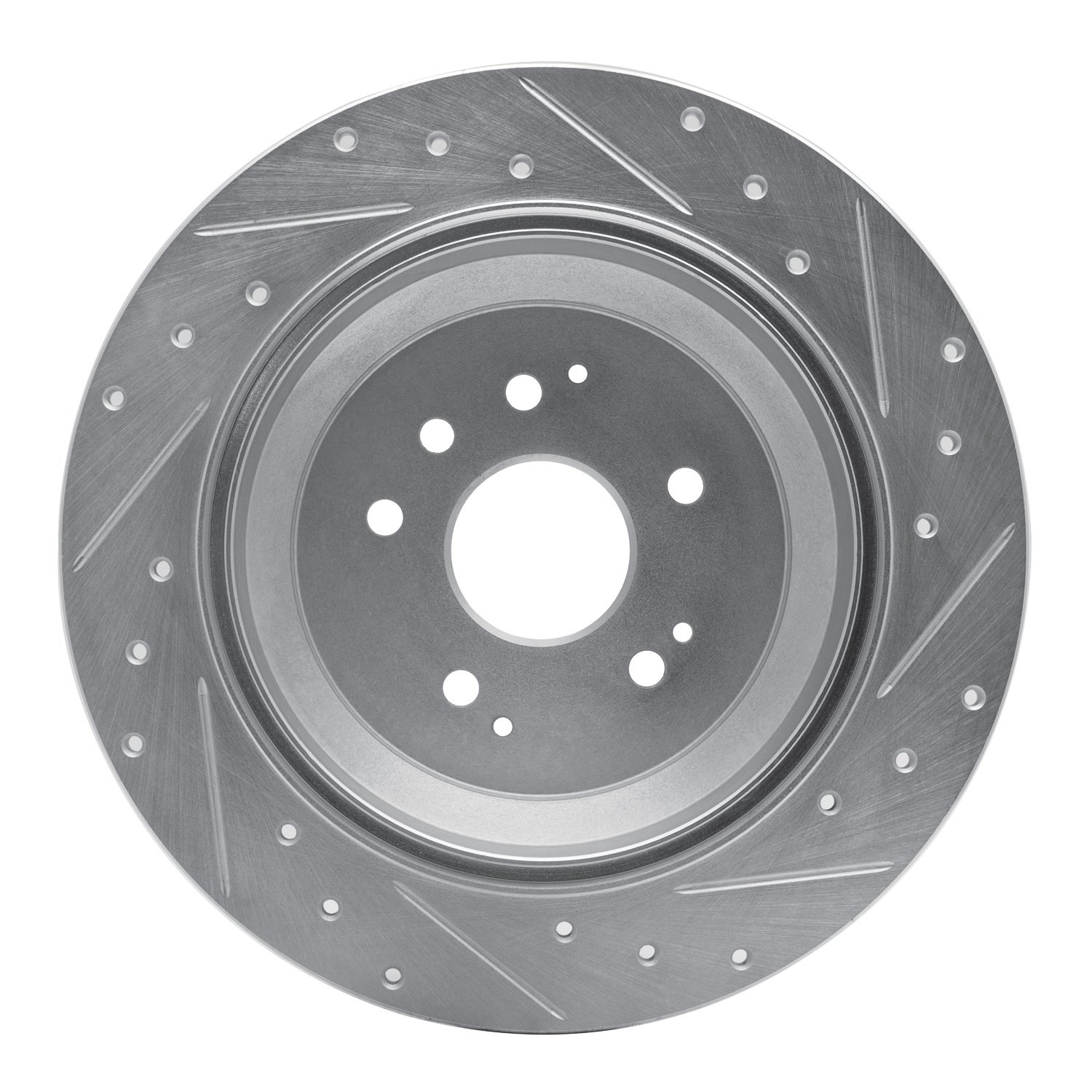 631-58028L Drilled/Slotted Brake Rotor [Silver], 2014-2016 Acura/Honda, Position: Rear Left