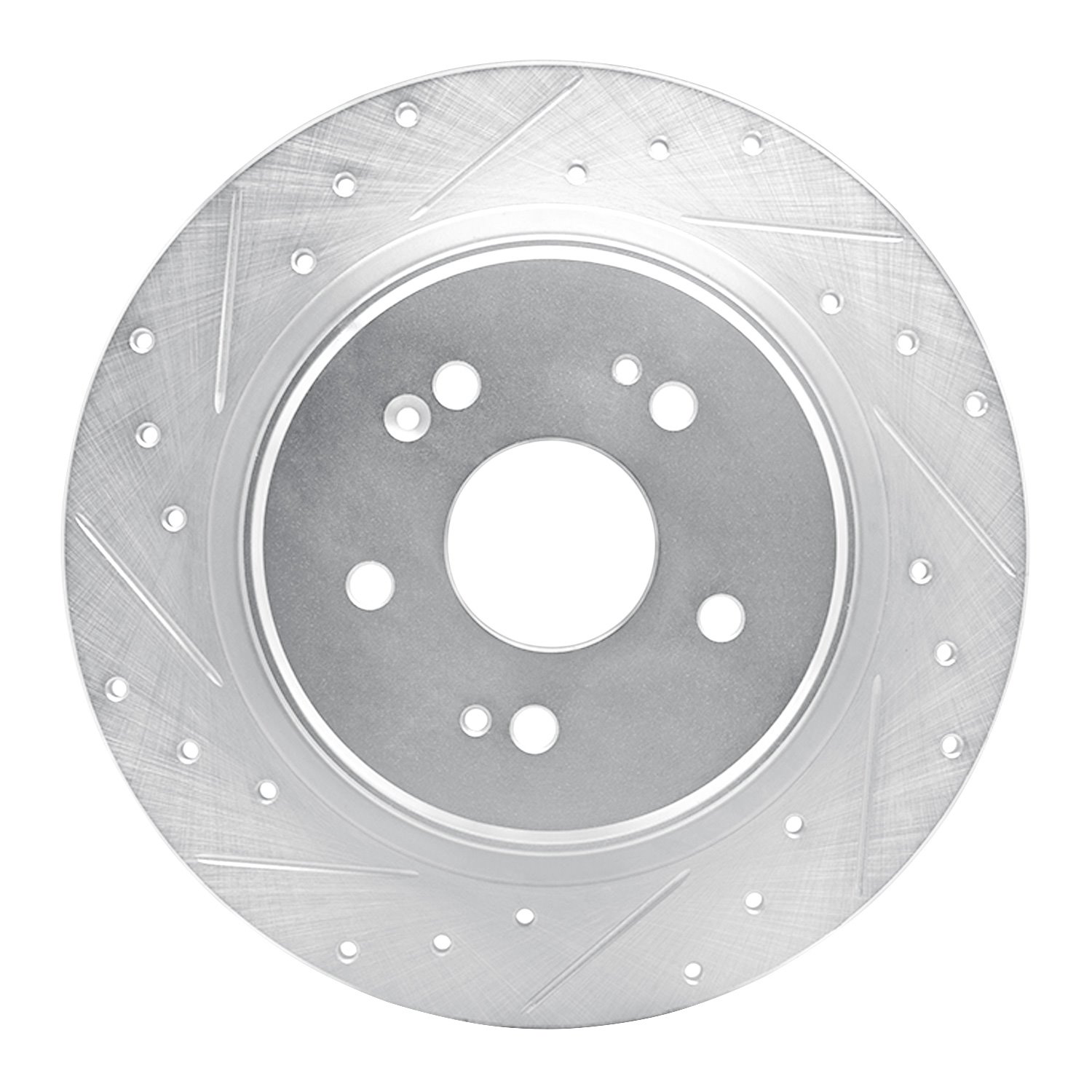 631-58029L Drilled/Slotted Brake Rotor [Silver], Fits Select Acura/Honda, Position: Rear Left