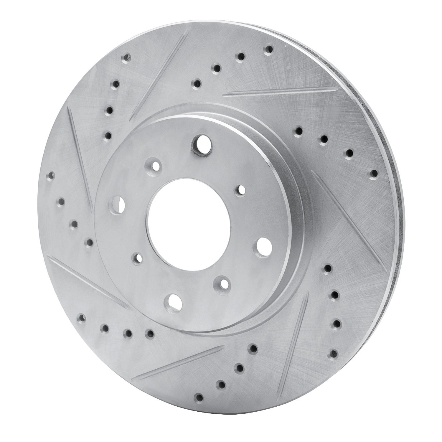 631-59022L Drilled/Slotted Brake Rotor [Silver], 1992-1996 Acura/Honda, Position: Front Left