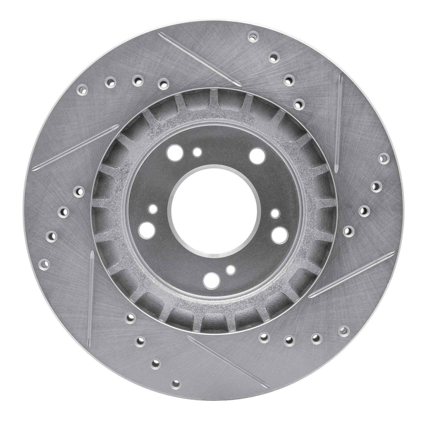 631-59027L Drilled/Slotted Brake Rotor [Silver], 2000-2009 Acura/Honda, Position: Front Left