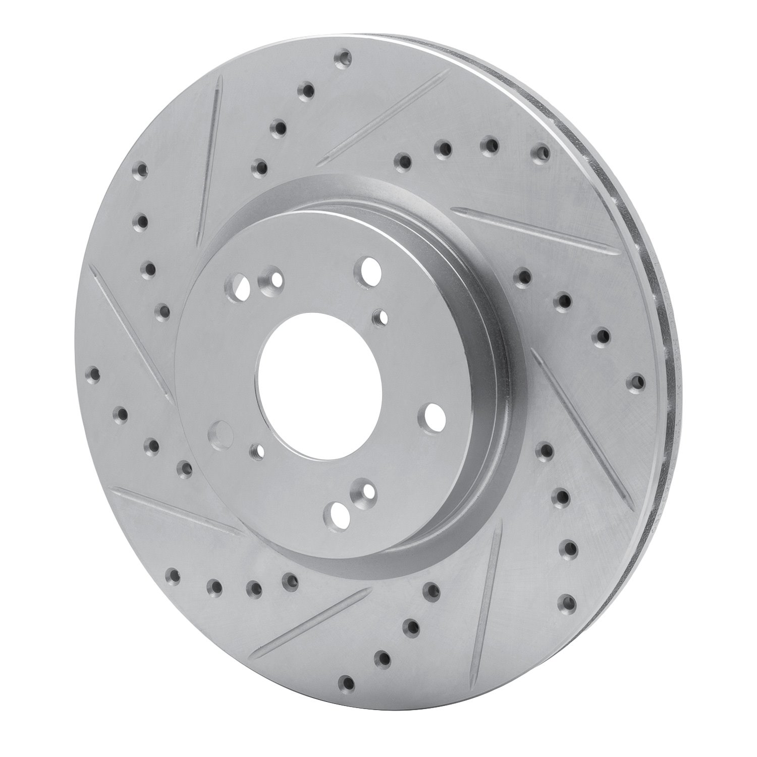 631-59045L Drilled/Slotted Brake Rotor [Silver], 2002-2015 Acura/Honda, Position: Front Left