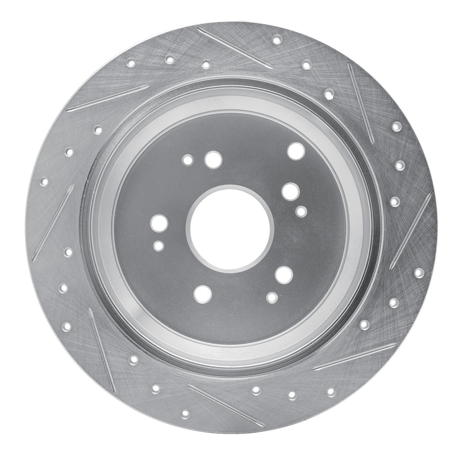 631-59047L Drilled/Slotted Brake Rotor [Silver], 2002-2004 Acura/Honda, Position: Rear Left