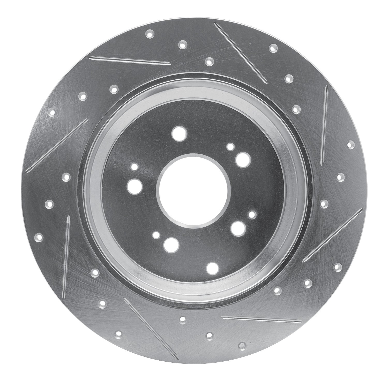 631-59054L Drilled/Slotted Brake Rotor [Silver], 2007-2017 Acura/Honda, Position: Rear Left