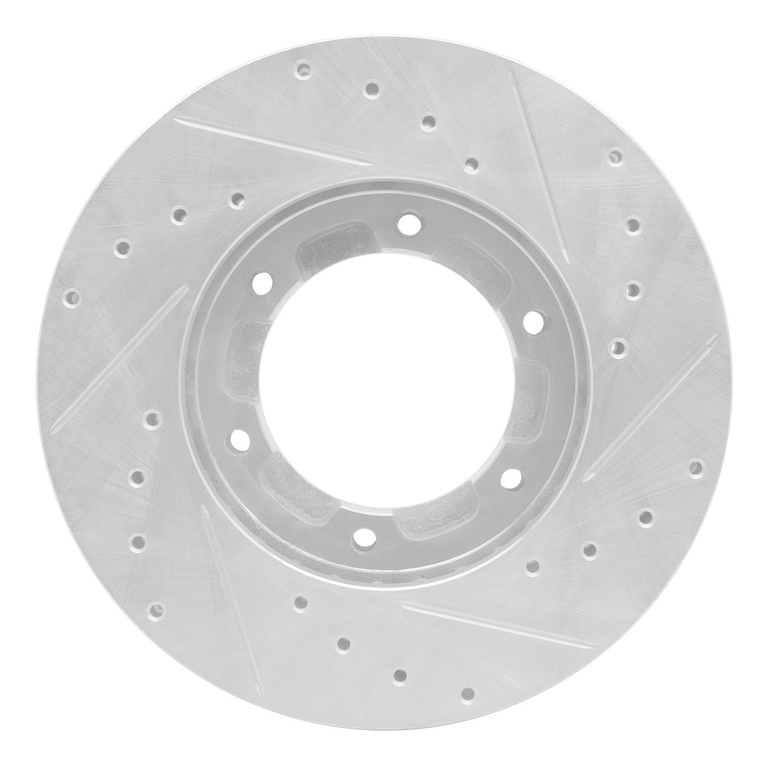 631-60002L Drilled/Slotted Brake Rotor [Silver], 1995-2011 Multiple Makes/Models, Position: Fr Left