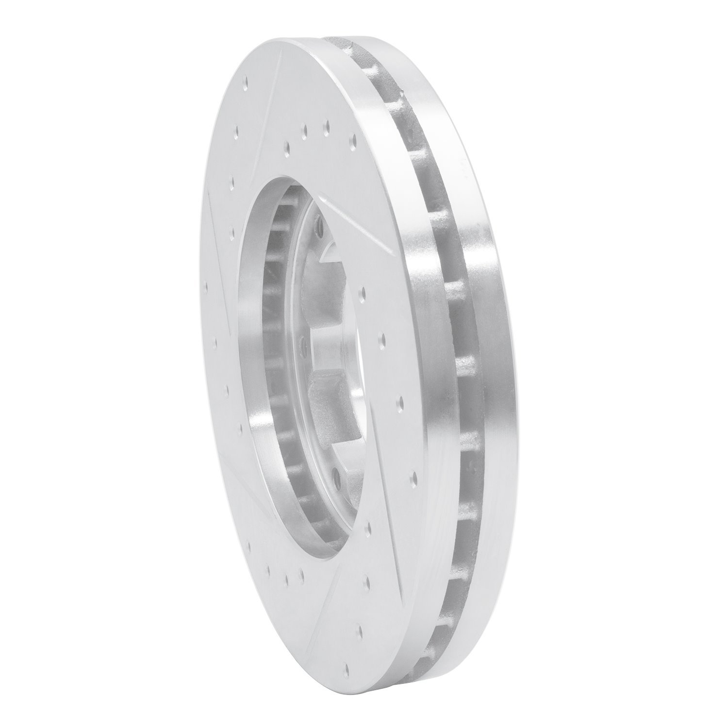631-60002R Drilled/Slotted Brake Rotor [Silver], 1995-2011 Multiple Makes/Models, Position: Fr Right