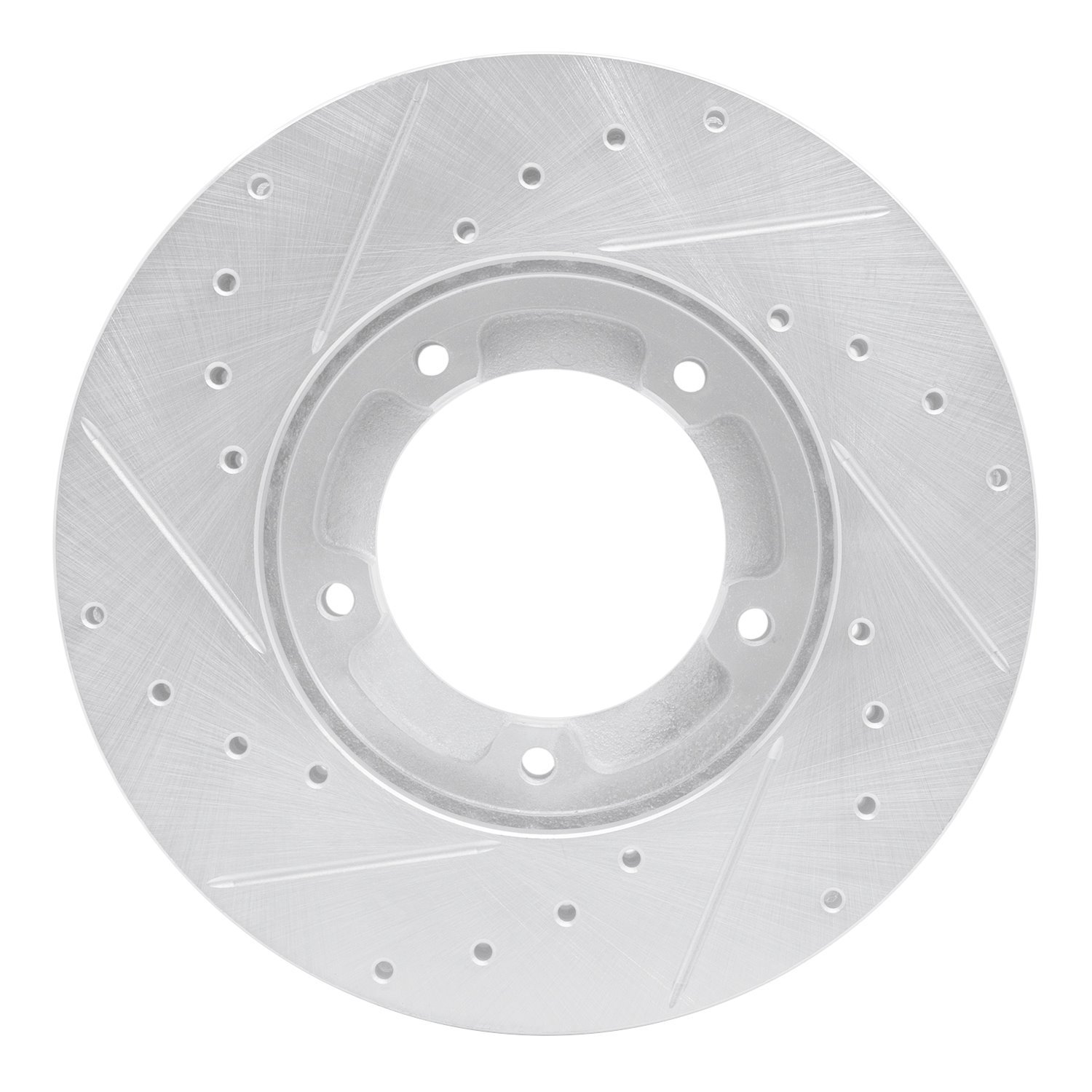 631-60004R Drilled/Slotted Brake Rotor [Silver], 2000-2018 Multiple Makes/Models, Position: Fr Right
