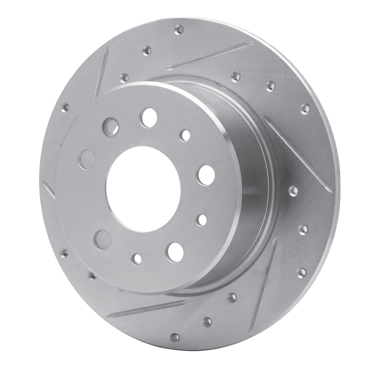 631-63003L Drilled/Slotted Brake Rotor [Silver], 1961-1991 Mercedes-Benz, Position: Rear Left