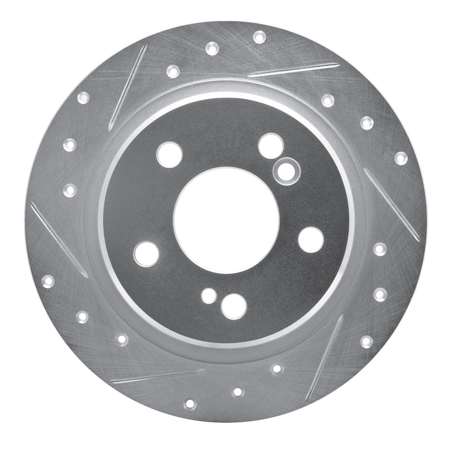 631-63018L Drilled/Slotted Brake Rotor [Silver], 1990-1995 Mercedes-Benz, Position: Rear Left