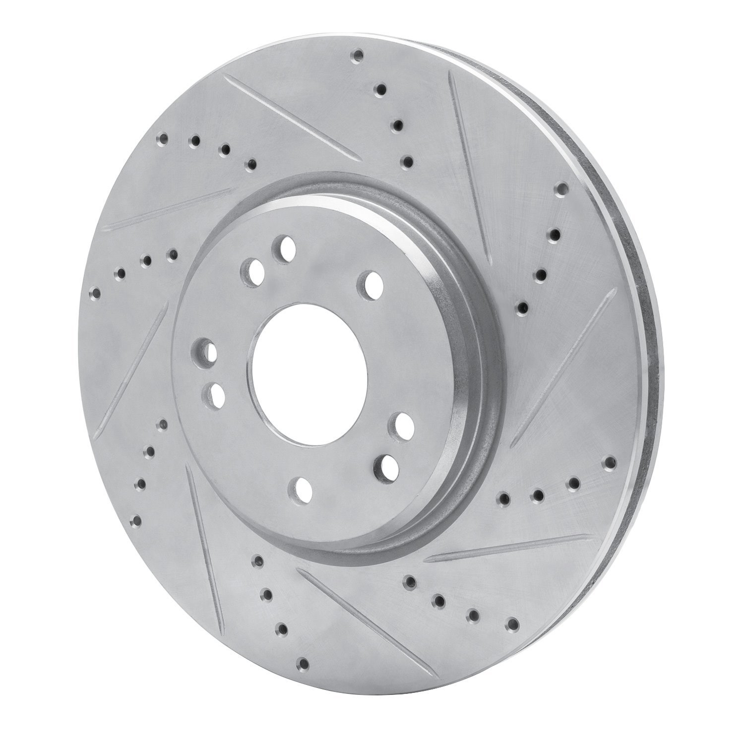 631-63028D Drilled/Slotted Brake Rotor [Silver], 1994-2002 Mercedes-Benz, Position: Right Front
