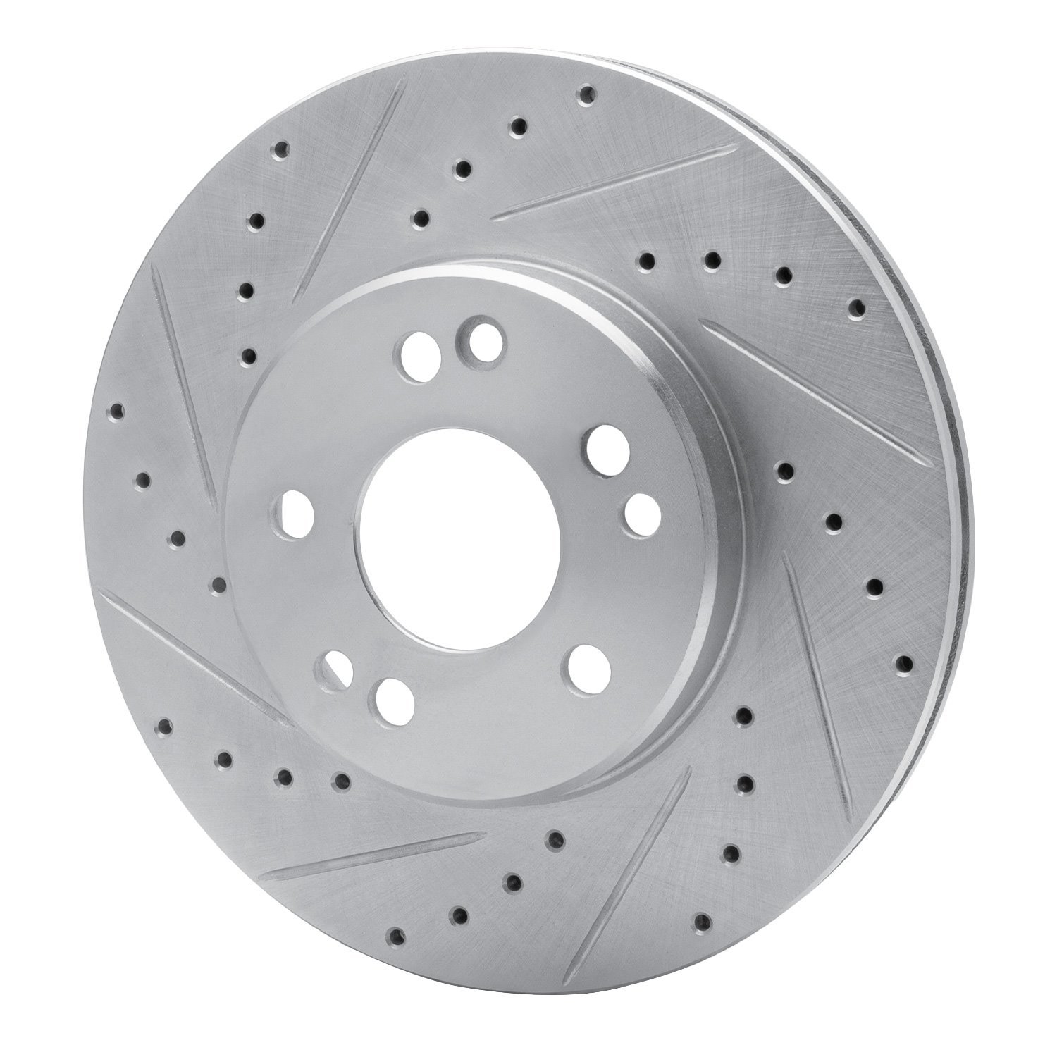 631-63031L Drilled/Slotted Brake Rotor [Silver], 1990-1995 Mercedes-Benz, Position: Front Left