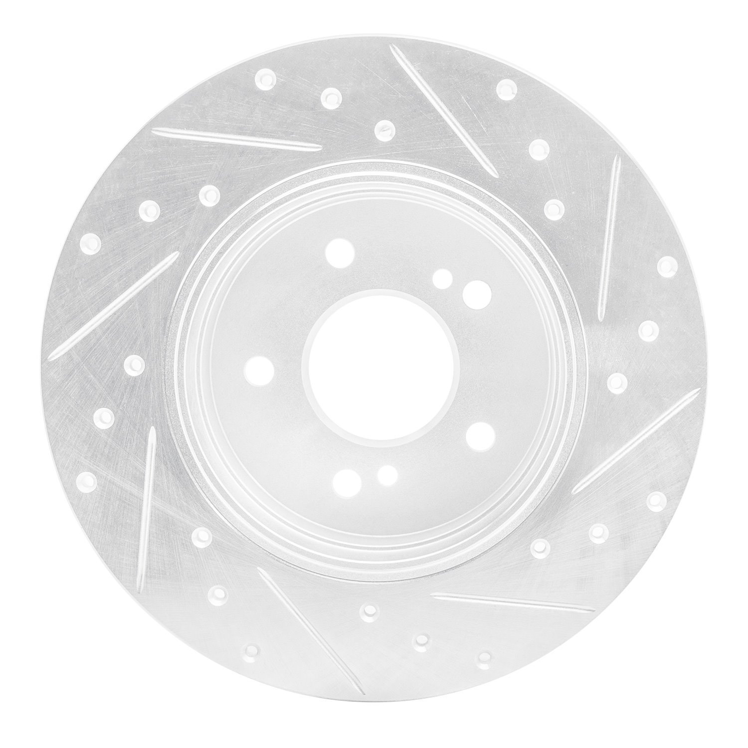 631-63035L Drilled/Slotted Brake Rotor [Silver], 1996-1998 Mercedes-Benz, Position: Rear Left