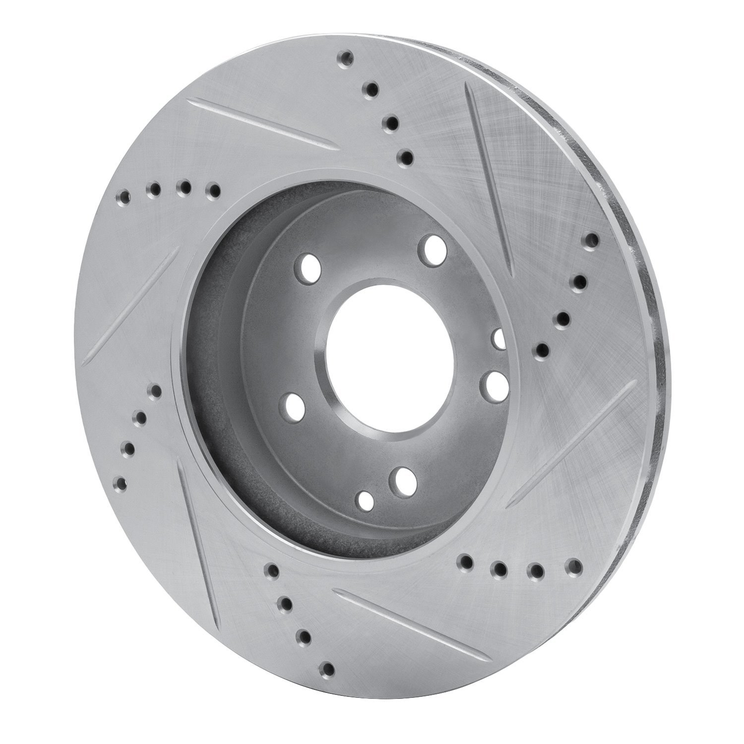 631-63047L Drilled/Slotted Brake Rotor [Silver], 1996-2015 Mercedes-Benz, Position: Front Left