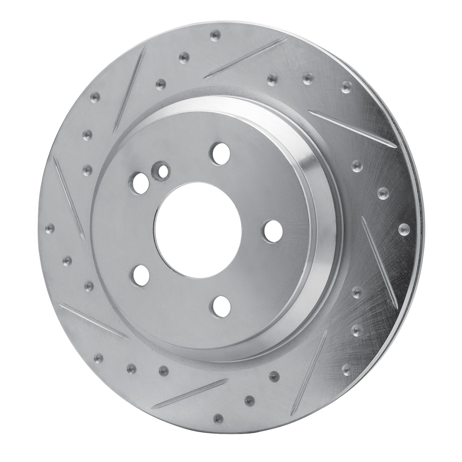 631-63064L Drilled/Slotted Brake Rotor [Silver], 2003-2013 Mercedes-Benz, Position: Rear Left