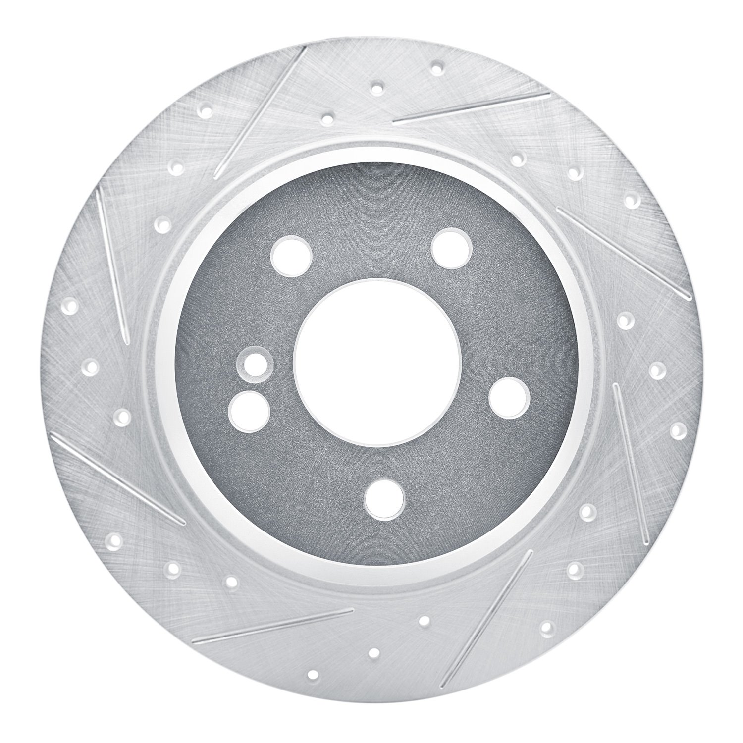 631-63071L Drilled/Slotted Brake Rotor [Silver], 2003-2006 Mercedes-Benz, Position: Rear Left